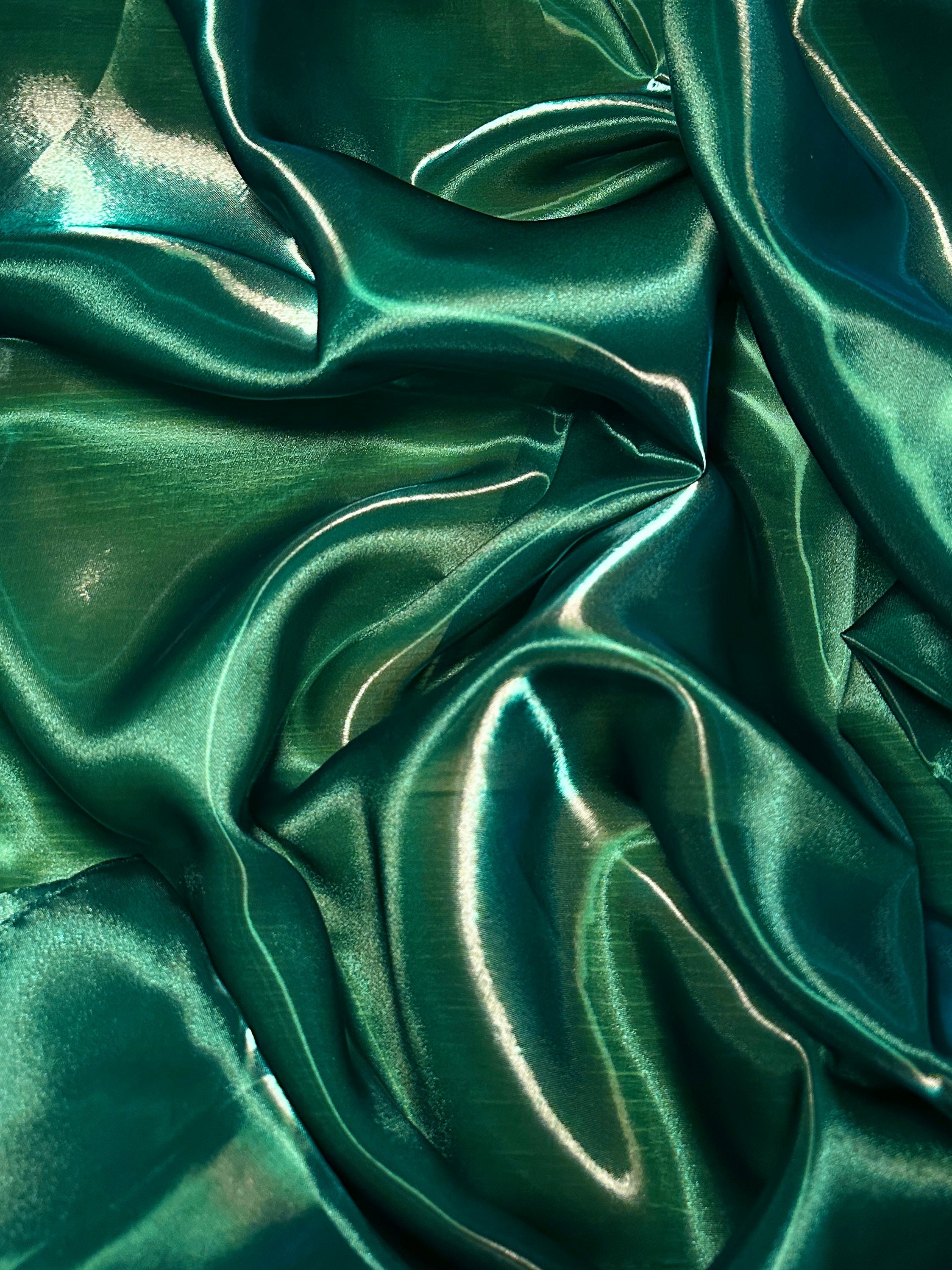 Diamond Green Liquid Shimmery Organza, Fabric Store, Sewing Store, Cheap Fabric Store, Kiki Textiles, Textile by the Yard