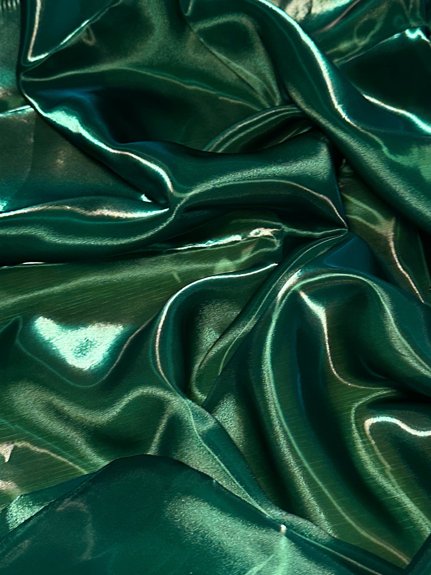 Diamond Green Liquid Shimmery Organza, Shiny Organza Cloth, Sheer Shimmer Organza, Glossy Organza Textile, Luxury Organza Fabric, Lightweight Shimmer Fabric