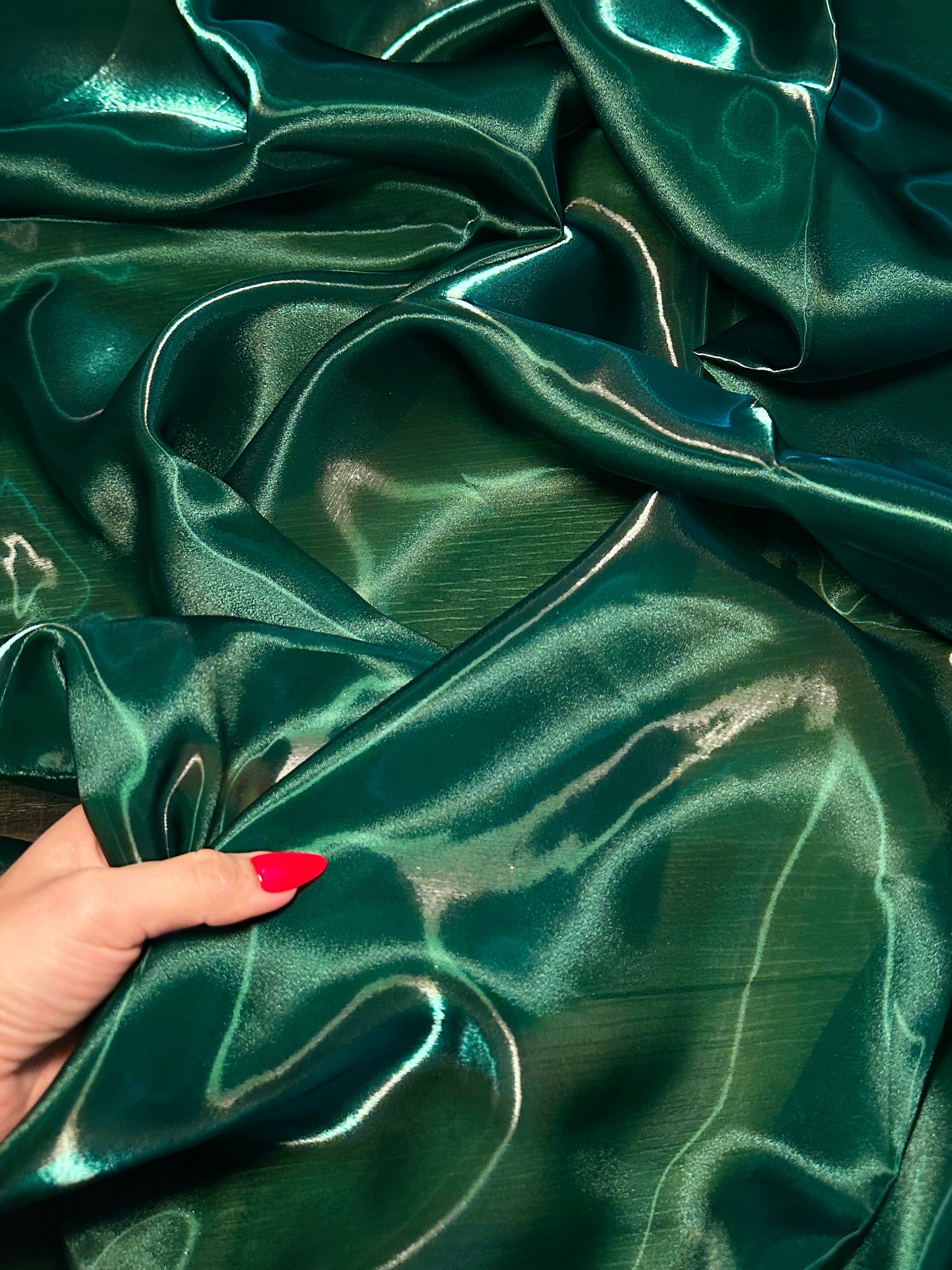 Diamond Green Liquid Shimmery Organza, Fabric Store, Sewing Store, Cheap Fabric Store, Kiki Textiles, Textile by the Yard