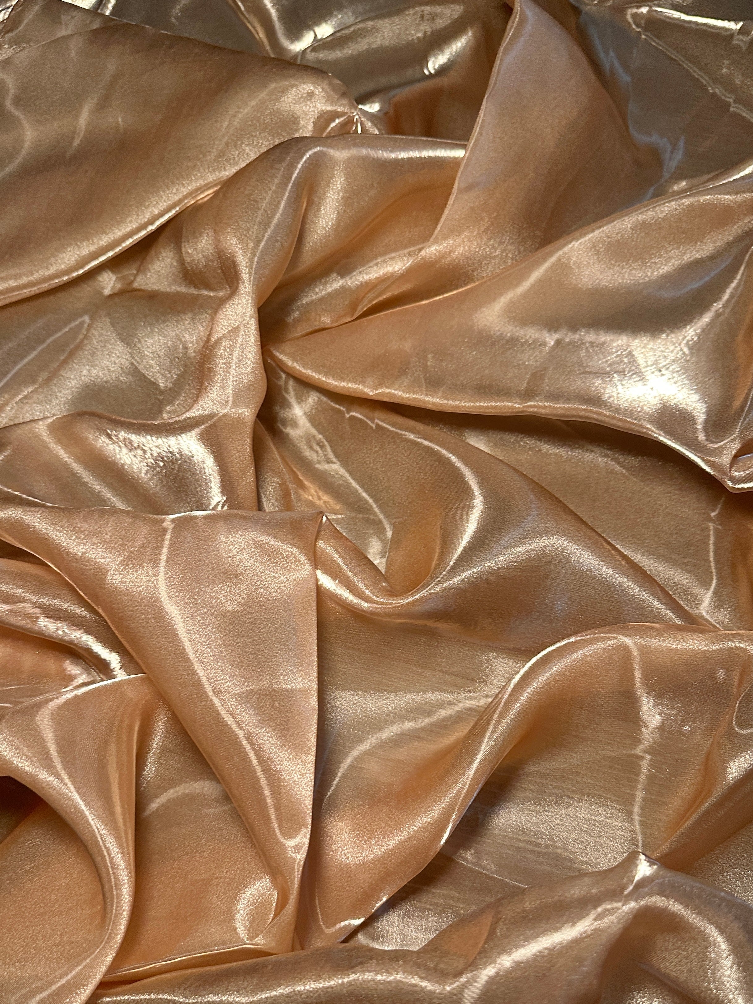 Caramel Gold Liquid Shimmery Organza, Fabric Store, Sewing Store, Cheap Fabric Store, Kiki Textiles, Textile by the Yard