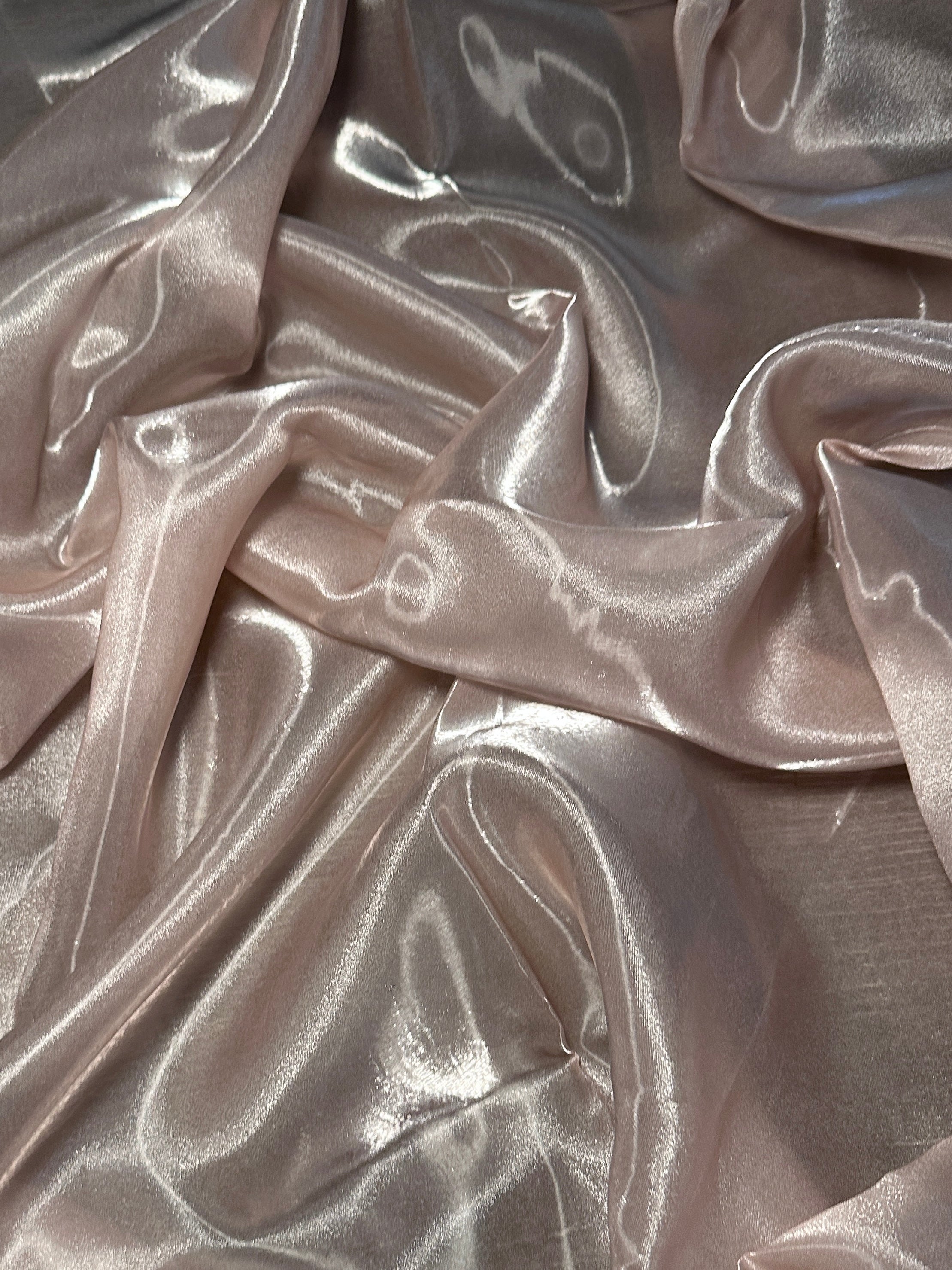 Pale Mauve Liquid Shimmery Organza, Metallic Organza Fabric, Shiny Organza Cloth, Sheer Shimmer Organza, Glossy Organza Textile, Luxury Organza Fabric, Lightweight Shimmer Fabric
