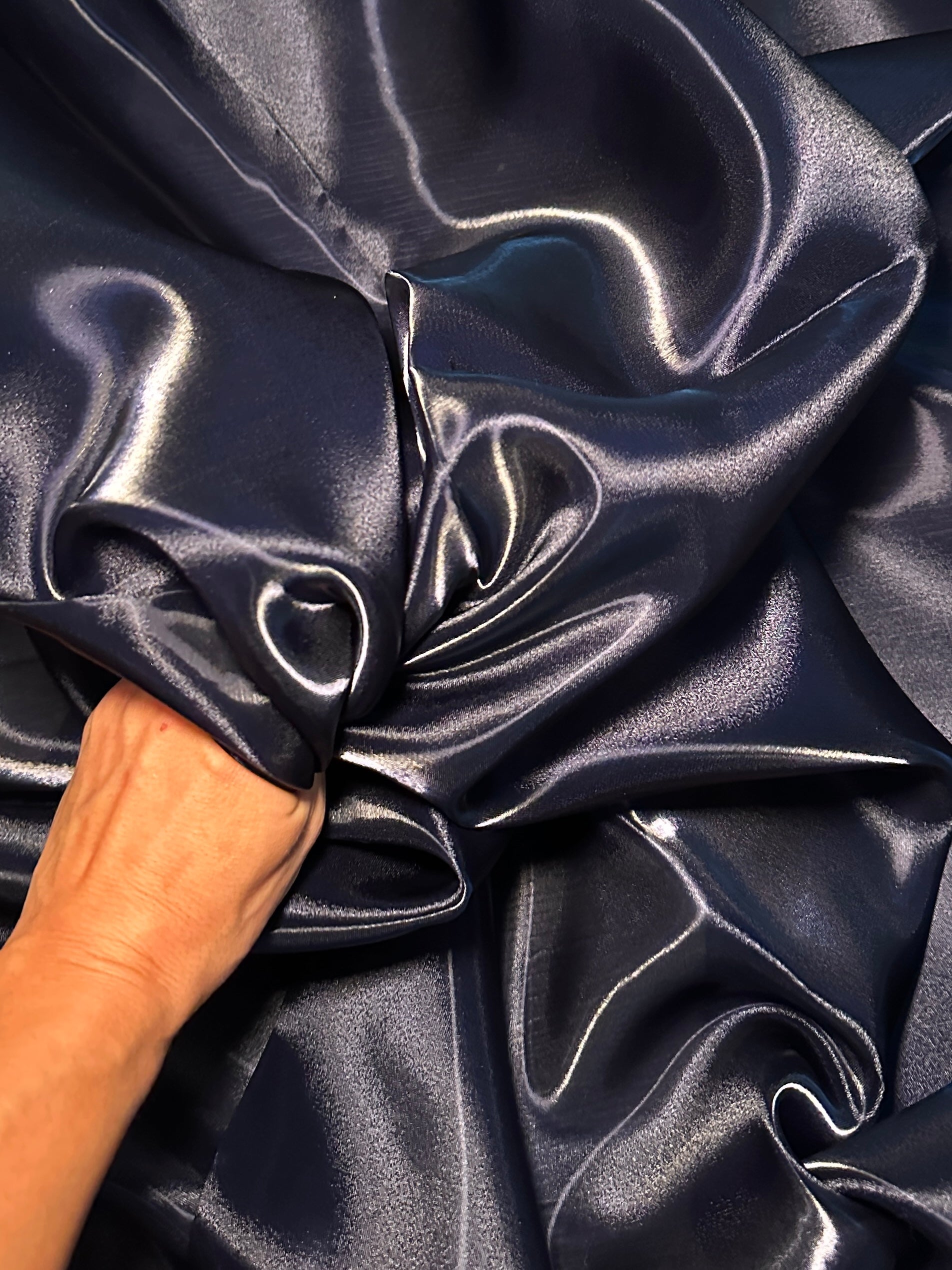 Navy Blue Liquid Shimmery Organza, Fabric Store, Sewing Store, Cheap Fabric Store, Kiki Textiles, Textile by the Yard