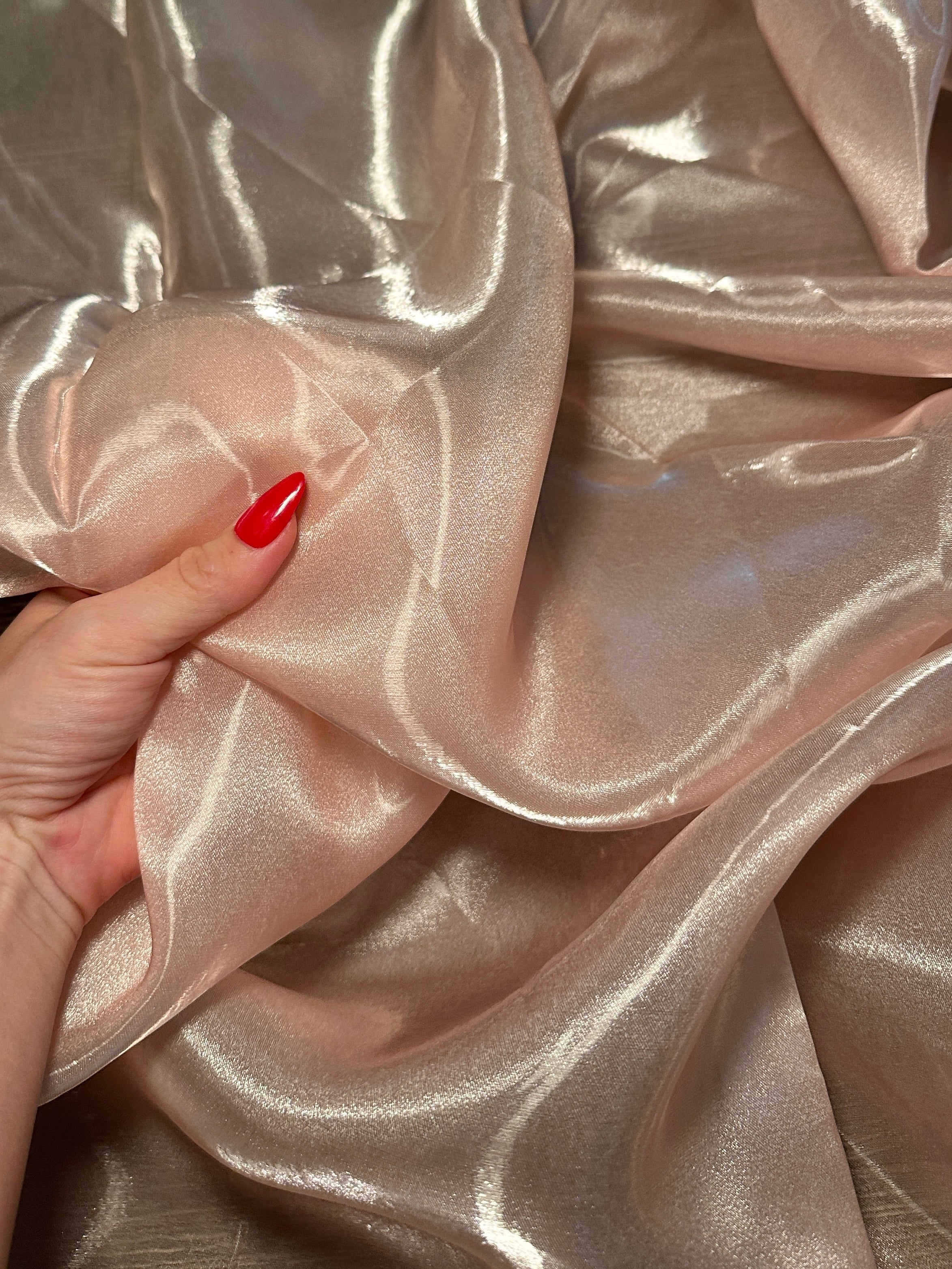 Blush Pink Liquid Shimmery Organza, Fabric Store, Sewing Store, Cheap Fabric Store, Kiki Textiles, Textile by the Yard
