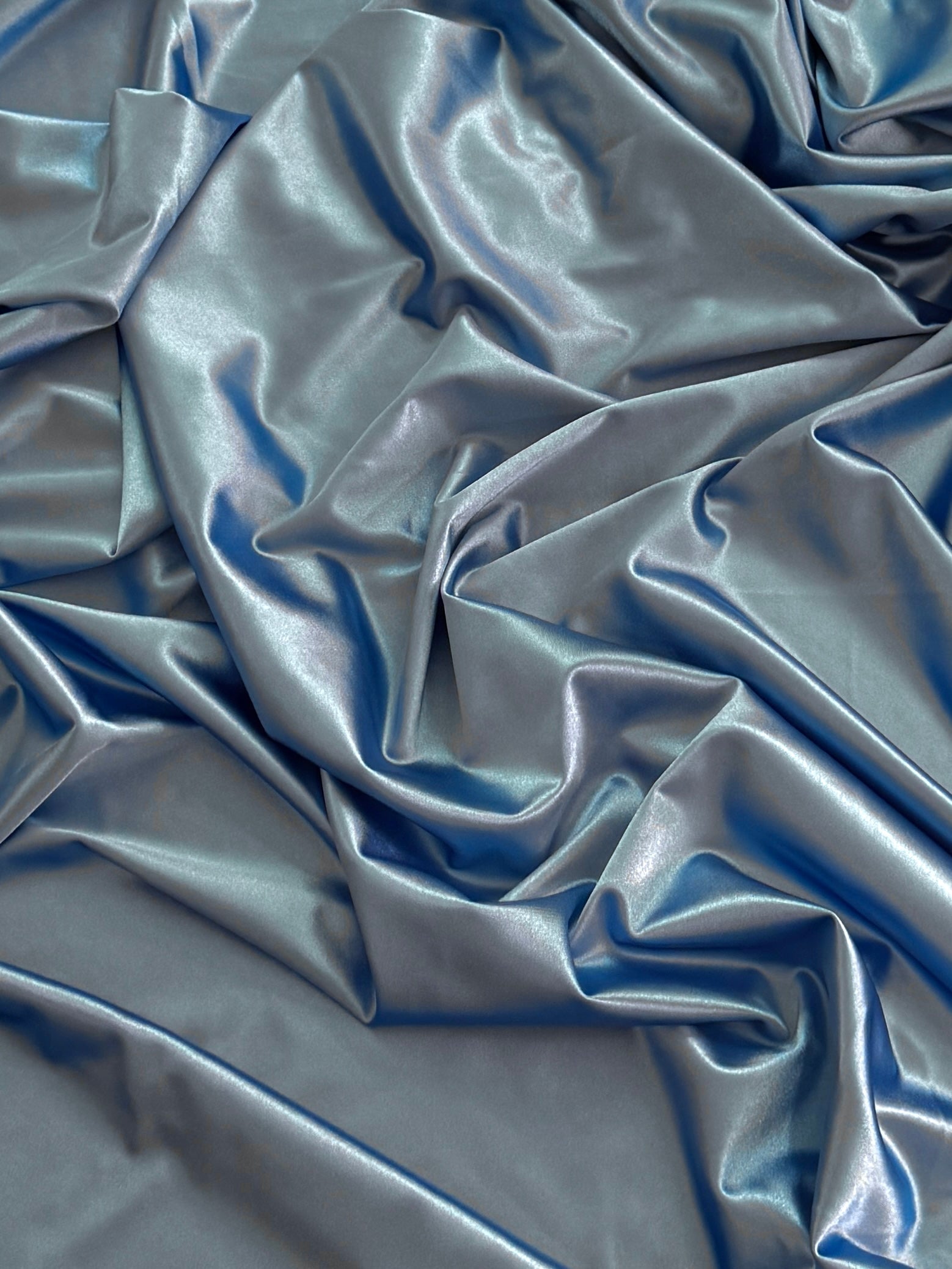 Slate Blue Shiny Nylon Spandex, Kiki Sewing Store, Luxury Fabric, Cheap Fabric Store, Kiki Textiles, Textile by the Yard, Los Angeles Fabrics