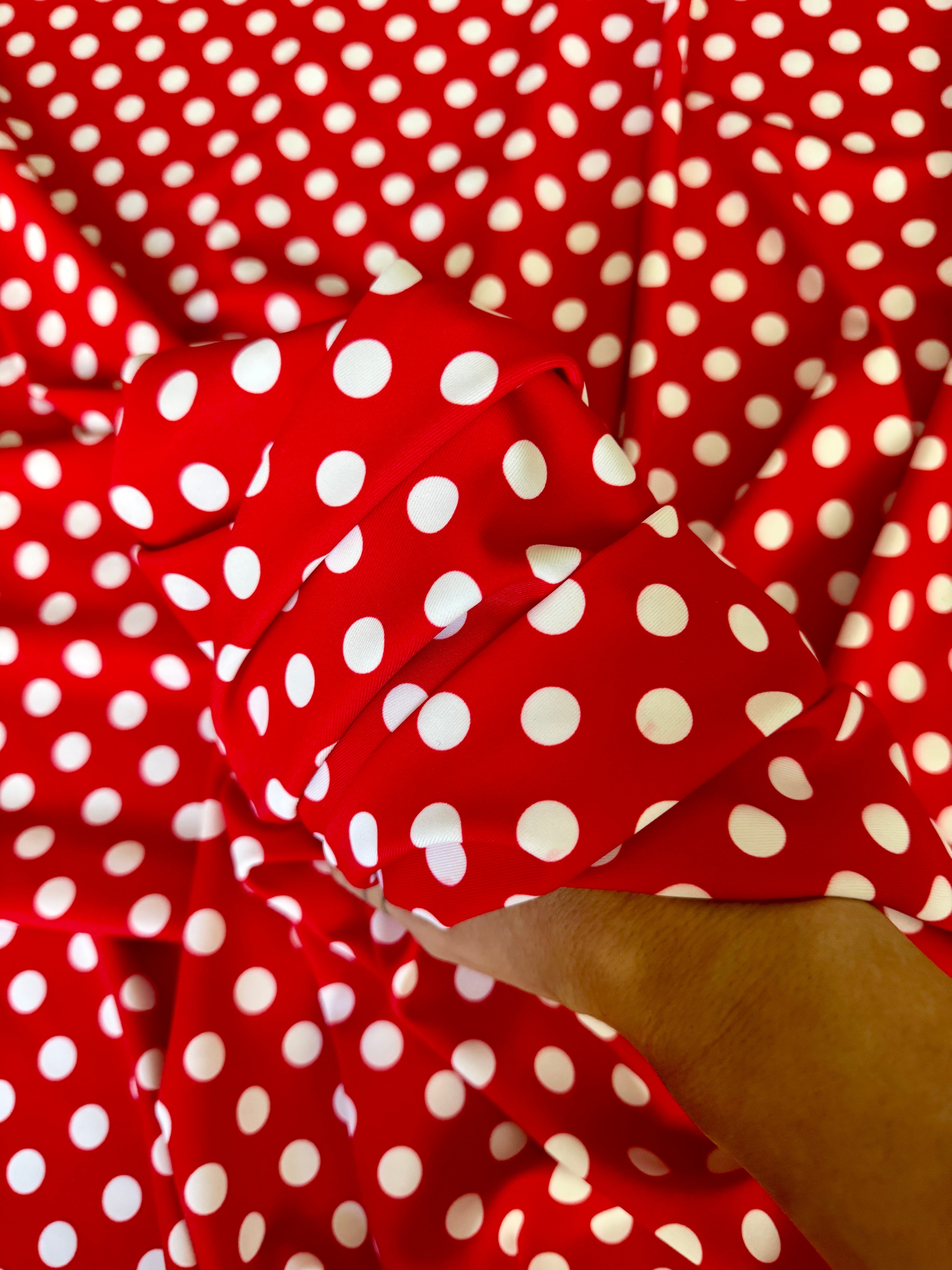 Red Polka Dot Nylon Spandex, Kiki Sewing Store, Luxury Fabric, Cheap Fabric Store, Kiki Textiles, Textile by the Yard, Los Angeles Fabrics