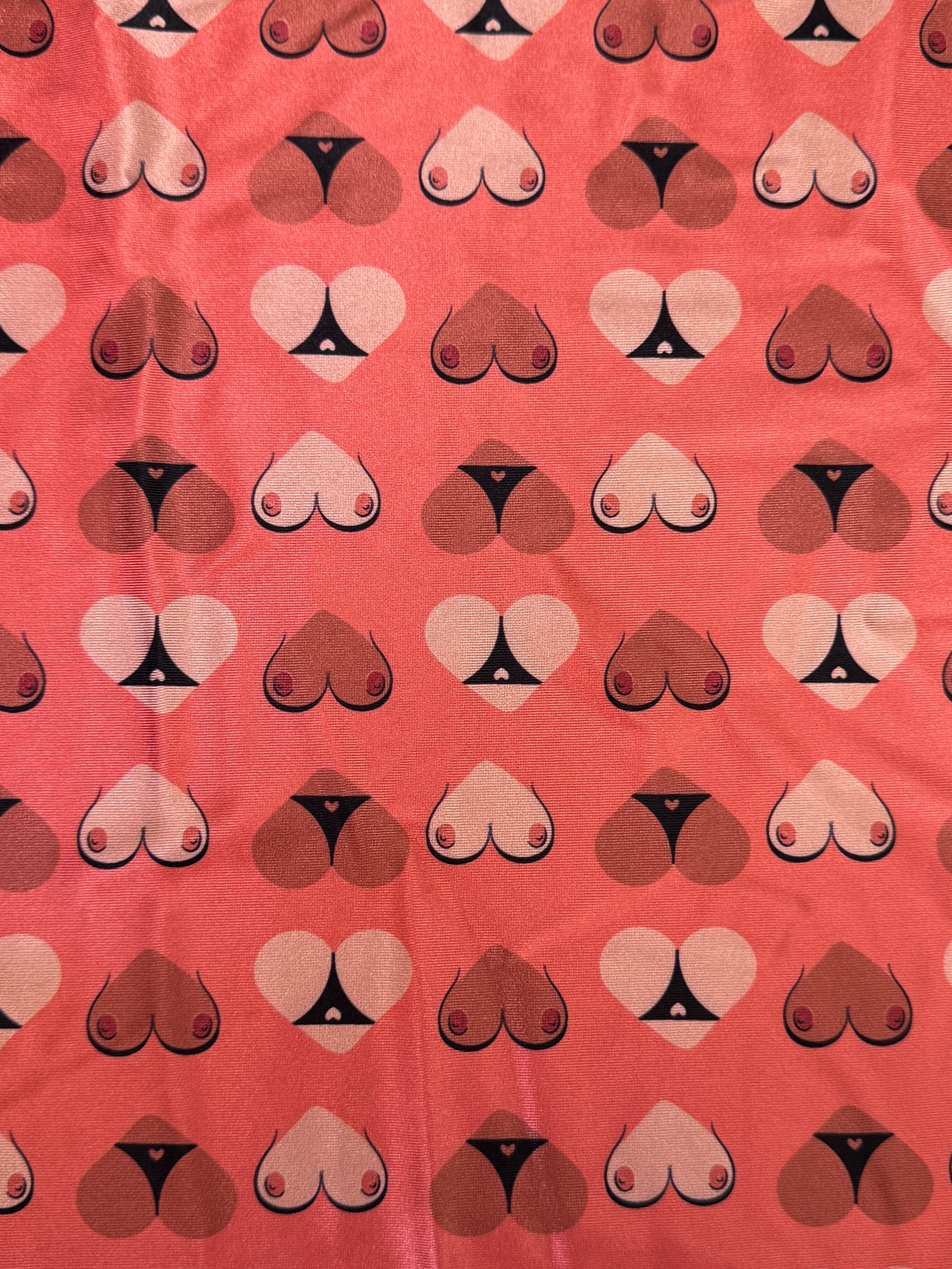 Cheeky Hearts Nylon Spandex, Kiki Sewing Store, Luxury Fabric, Cheap Fabric Store, Kiki Textiles, Textile by the Yard, Los Angeles Fabrics