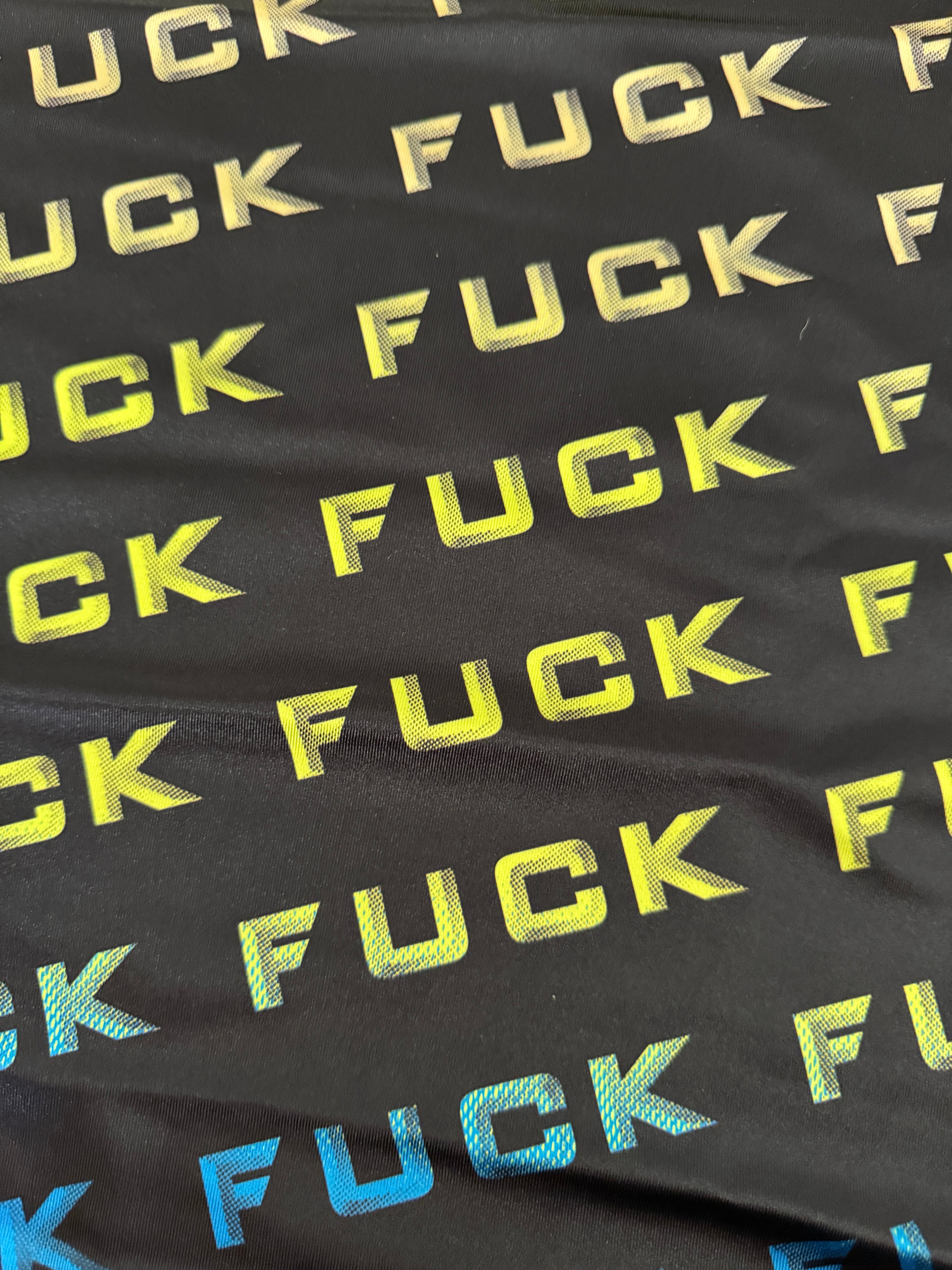 Neon Fuck Print Nylon Spandex, Nylon Spandex Print, Printed Spandex Fabric, Stretch Print Fabric, Printed Stretch Fabric, Spandex Print Fabric, Printed Fabric Stretch