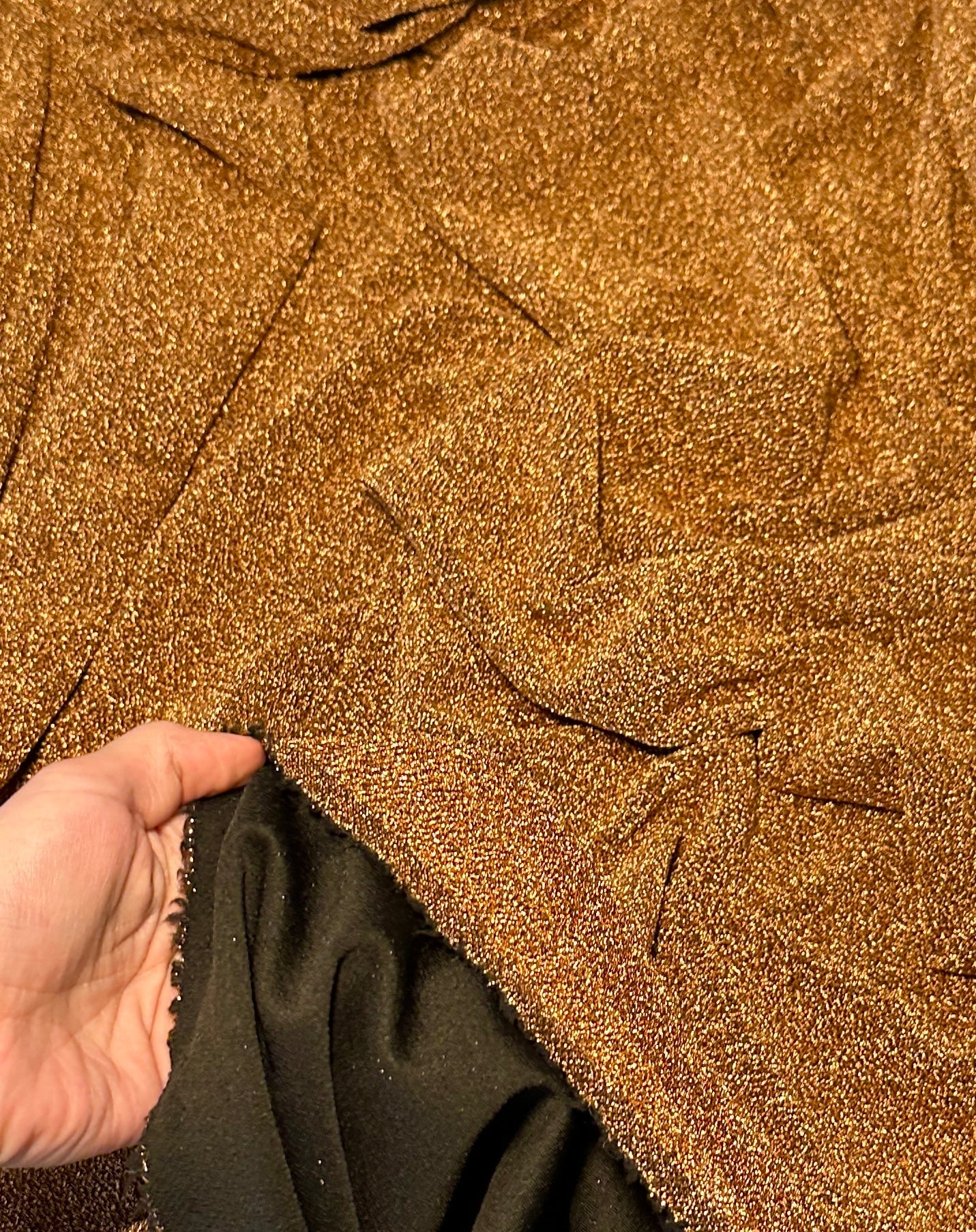 shimmery, glimmery, sparkle, sparkly, luxury, deluxe, luxurious, luxe, glitter, spandex lurex, all way stretch lurex, 4 way stretch lurex, two way stretch lurex, non shedding lurex, non shedding glitter fabric, medium weight,  burnt orange/rust Glitter Lurex Jersey, dark orange glitter lurex jersey, shinny orange lurex jersey, rust lurex jersey