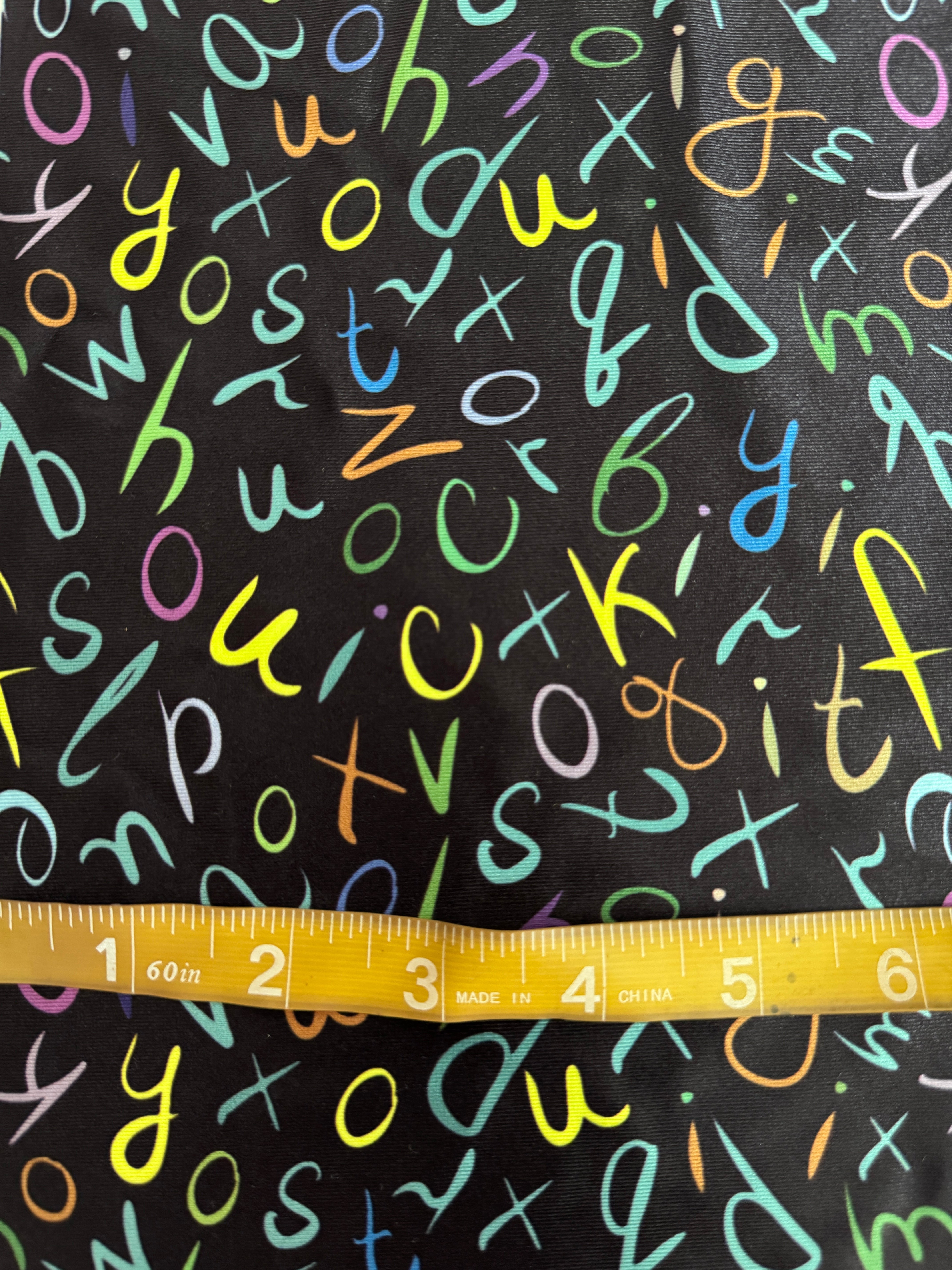 Multicolor Letter Scribble Nylon Spandex, Kiki Sewing Store, Luxury Fabric, Cheap Fabric Store, Kiki Textiles, Textile by the Yard, Los Angeles Fabrics