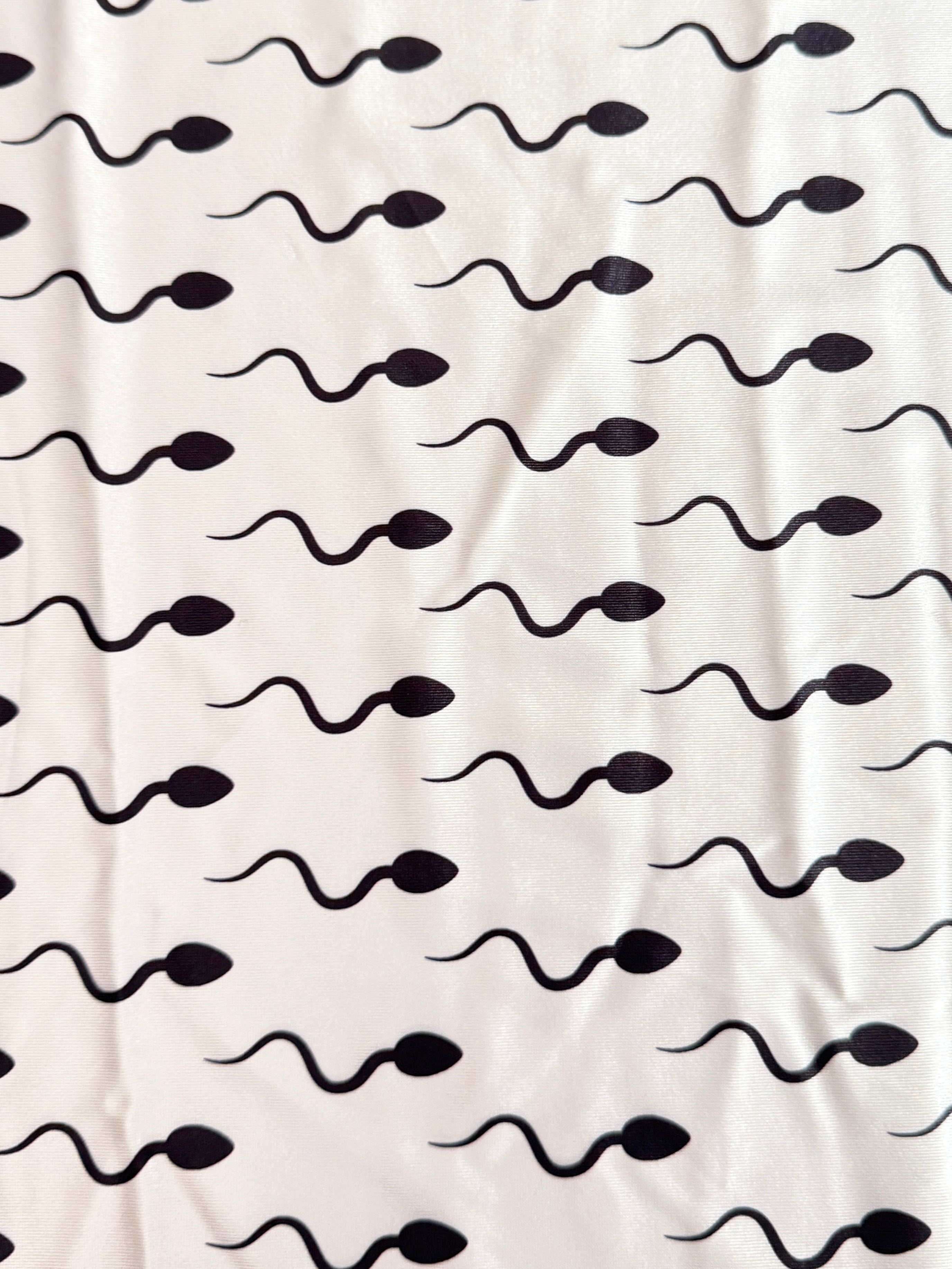White Sperm Print Nylon Spandex, Nylon Spandex Print, Printed Spandex Fabric, Stretch Print Fabric, Printed Stretch Fabric, Spandex Print Fabric, Printed Fabric Stretch