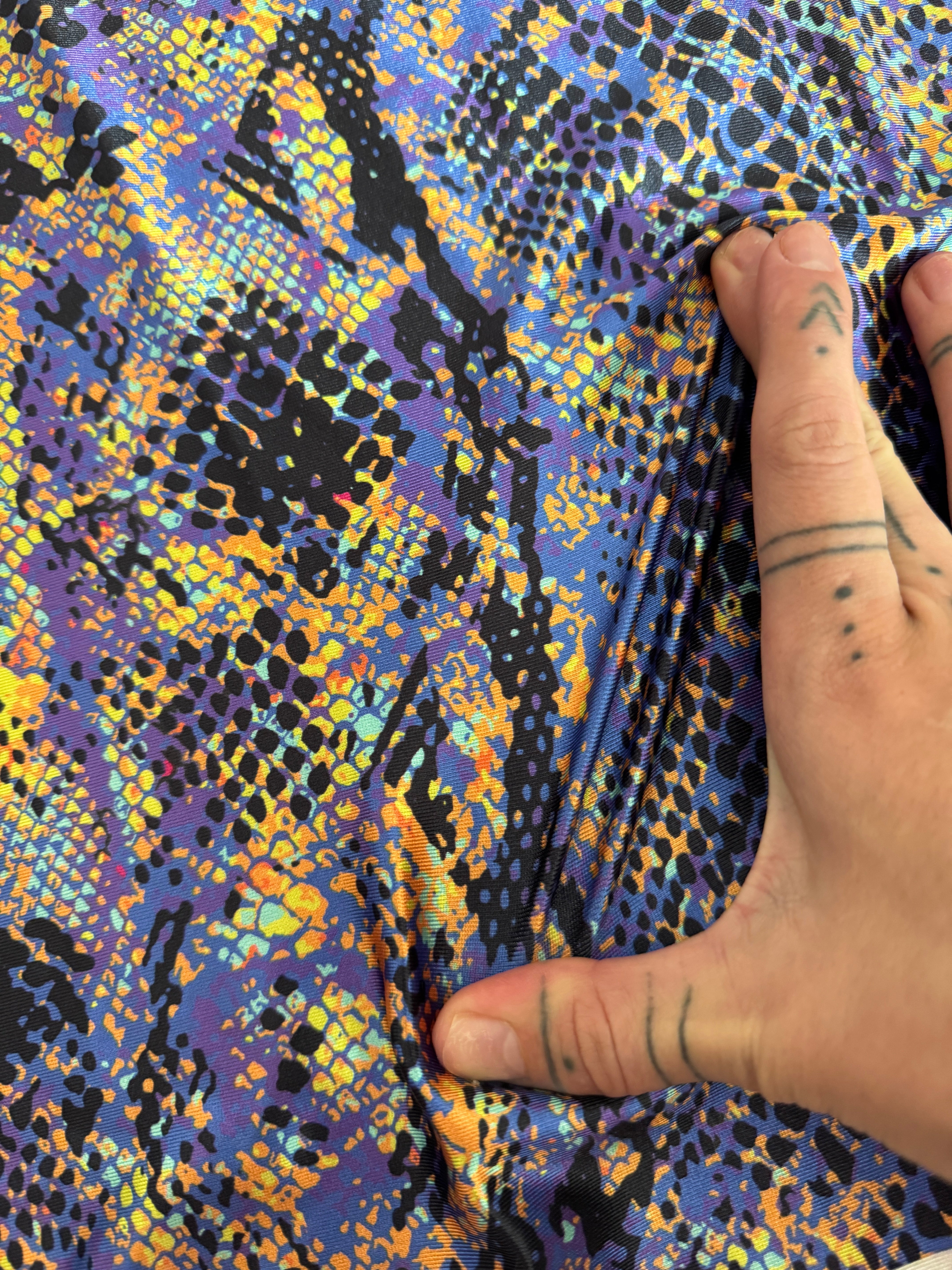 Purple Snake Print Nylon Spandex, Kiki Sewing Store, Luxury Fabric, Cheap Fabric Store, Kiki Textiles, Textile by the Yard, Los Angeles Fabrics