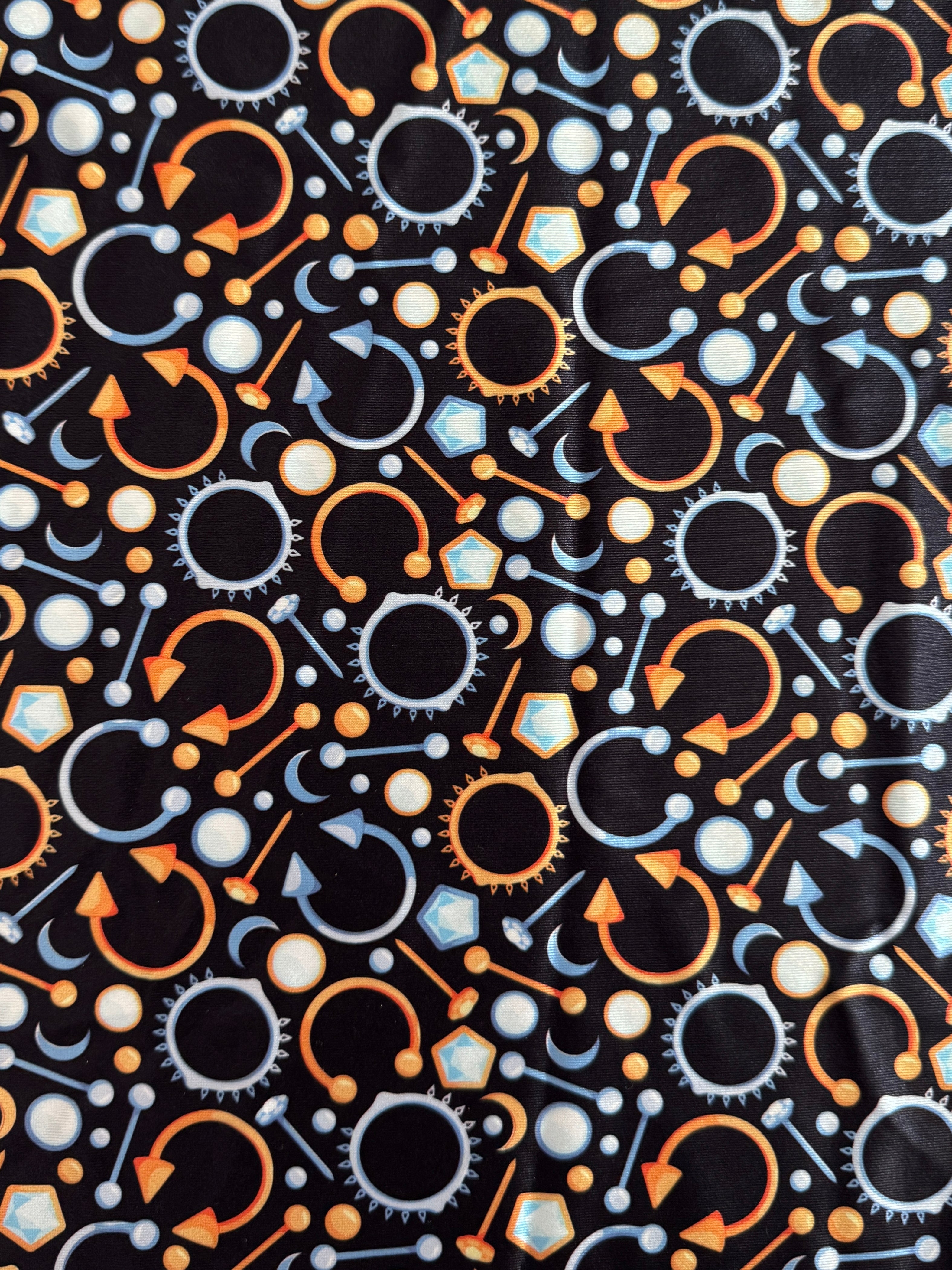 Black Abstract Piercing Print Nylon Spandex, Nylon Spandex Print, Printed Spandex Fabric, Stretch Print Fabric, Printed Stretch Fabric, Spandex Print Fabric, Printed Fabric Stretch