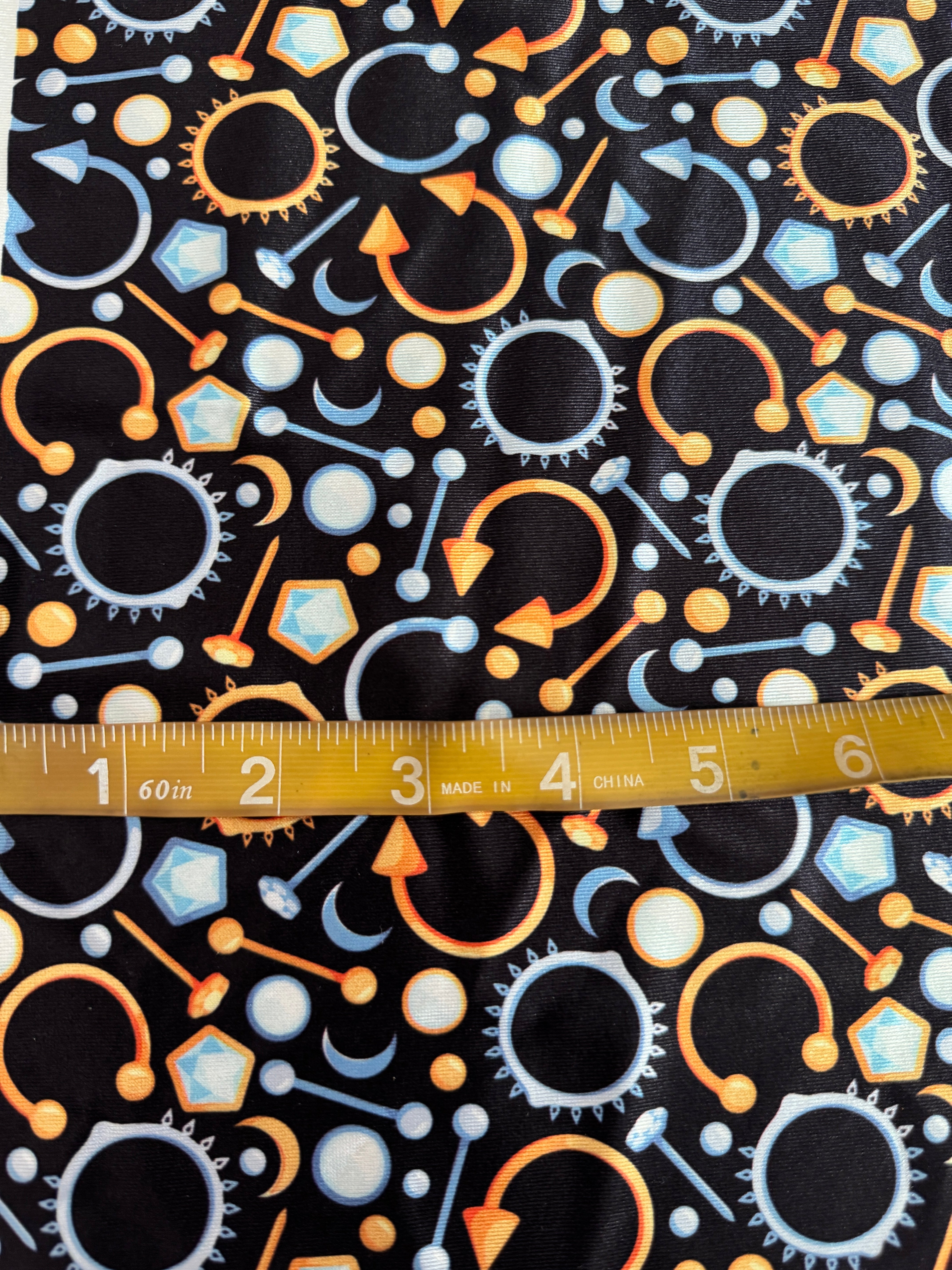 Black Abstract Piercing Print Nylon Spandex, Kiki Sewing Store, Luxury Fabric, Cheap Fabric Store, Kiki Textiles, Textile by the Yard, Los Angeles Fabrics