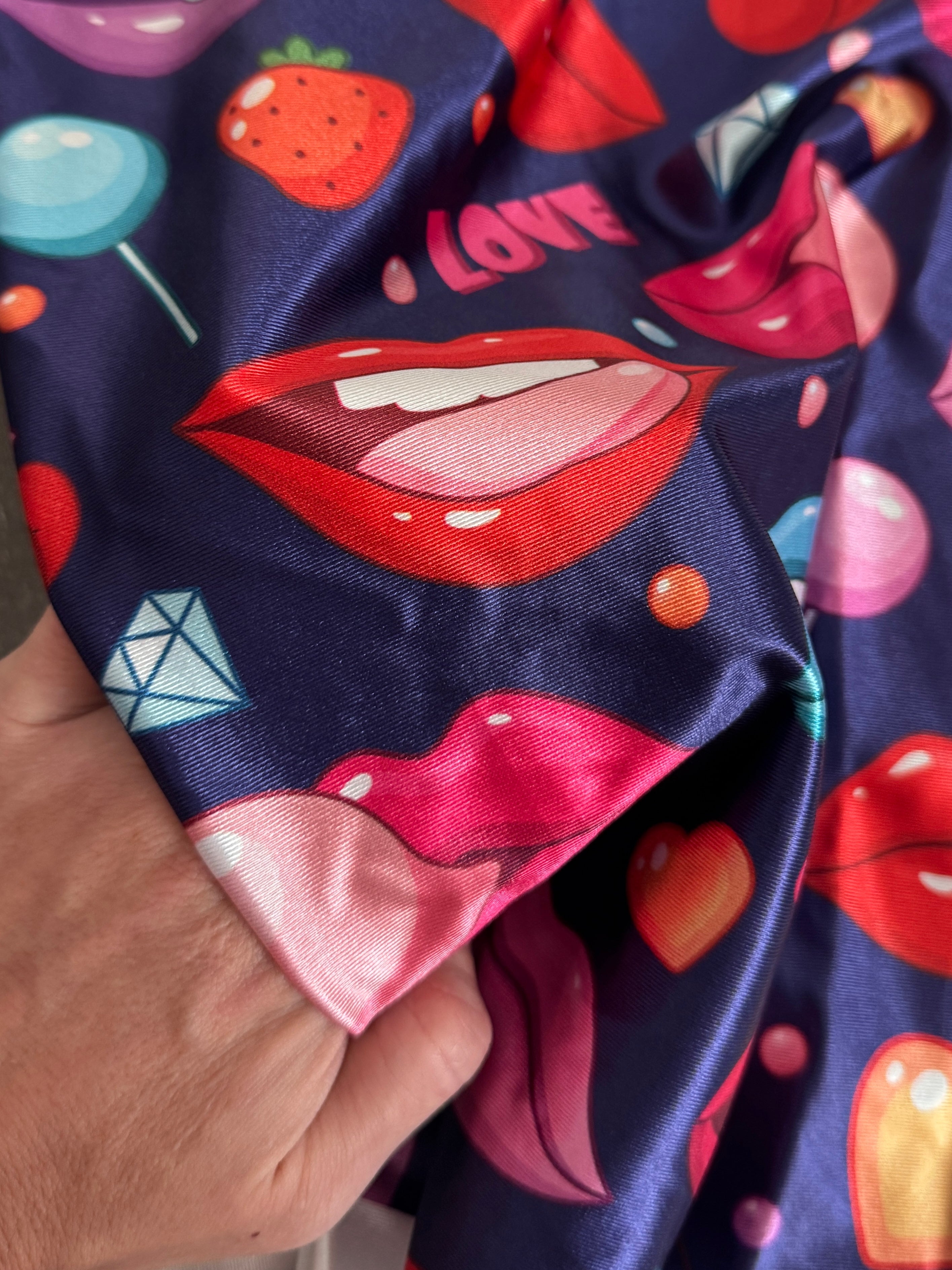 Lips & Candy Nylon Spandex, Kiki Sewing Store, Luxury Fabric, Cheap Fabric Store, Kiki Textiles, Textile by the Yard, Los Angeles Fabrics