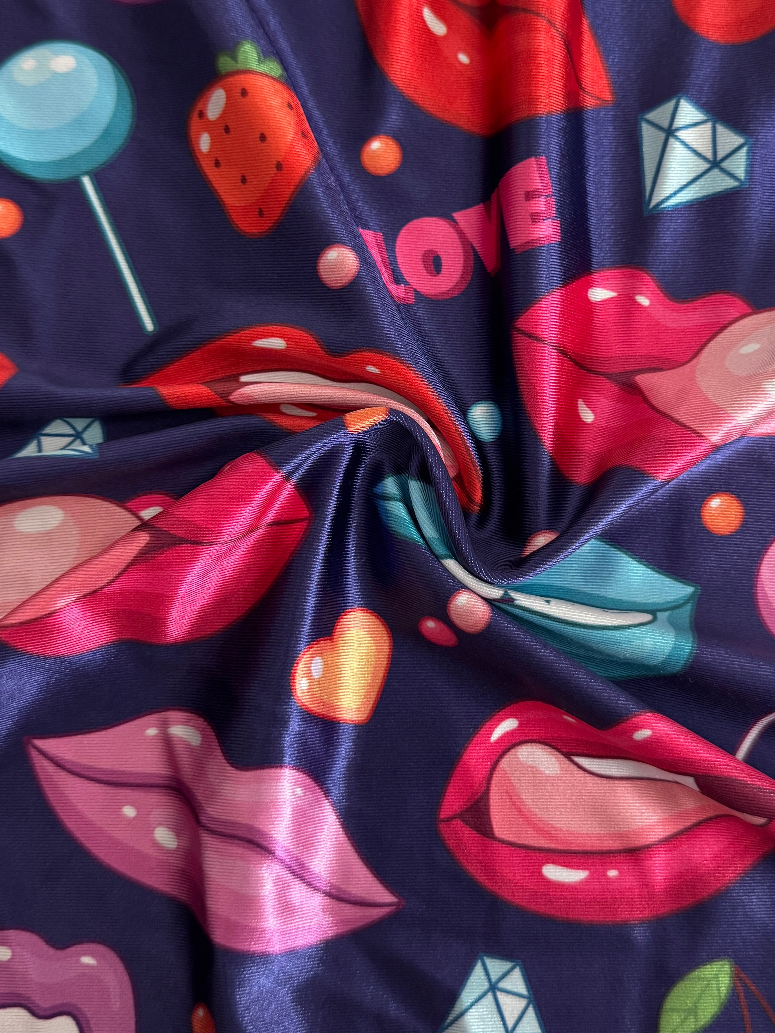 Lips & Candy Nylon Spandex, Kiki Sewing Store, Luxury Fabric, Cheap Fabric Store, Kiki Textiles, Textile by the Yard, Los Angeles Fabrics