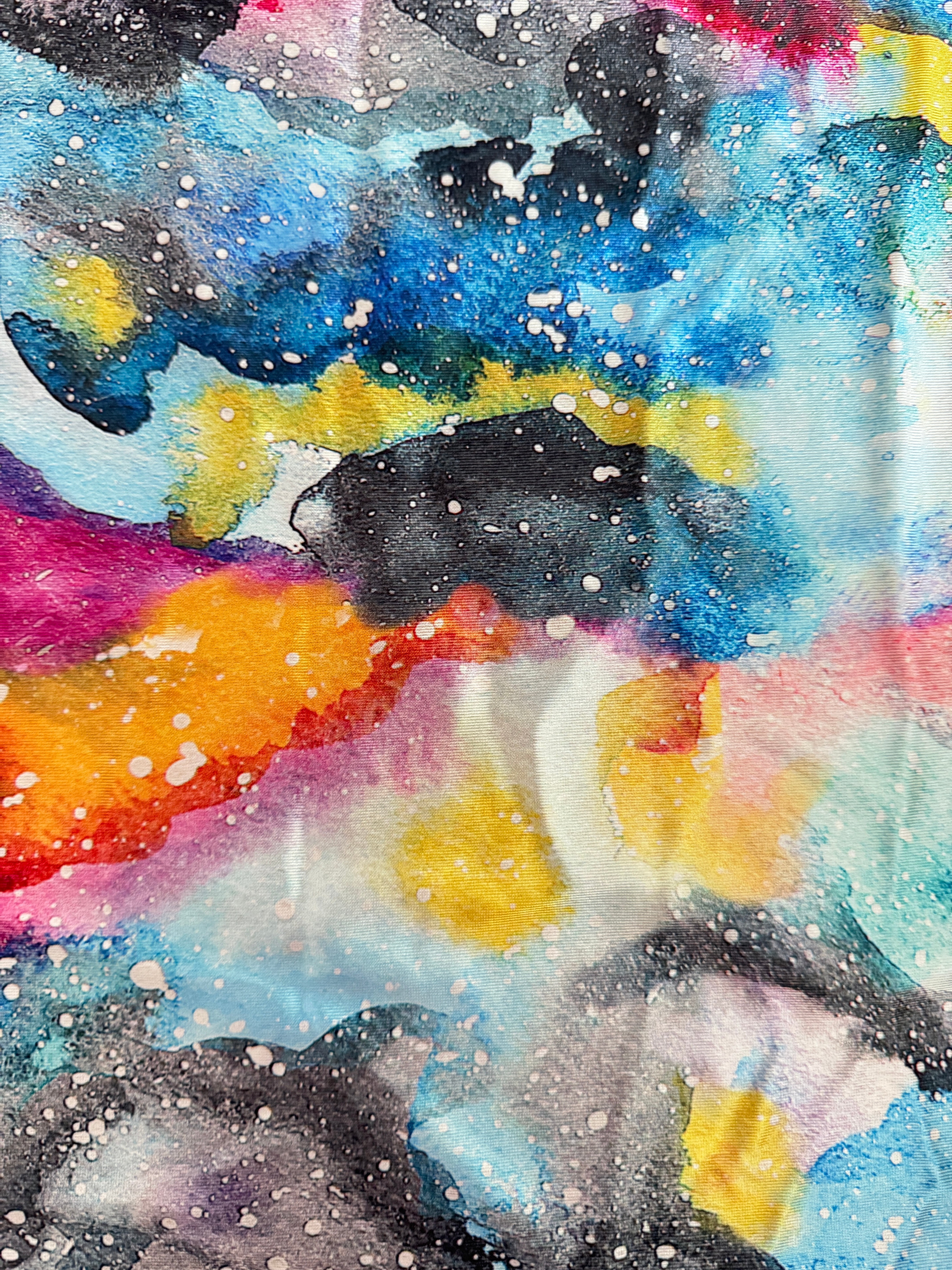 Watercolor Galaxy Splash Nylon Spandex, Nylon Spandex Print, Printed Spandex Fabric, Stretch Print Fabric, Printed Stretch Fabric, Spandex Print Fabric, Printed Fabric Stretch