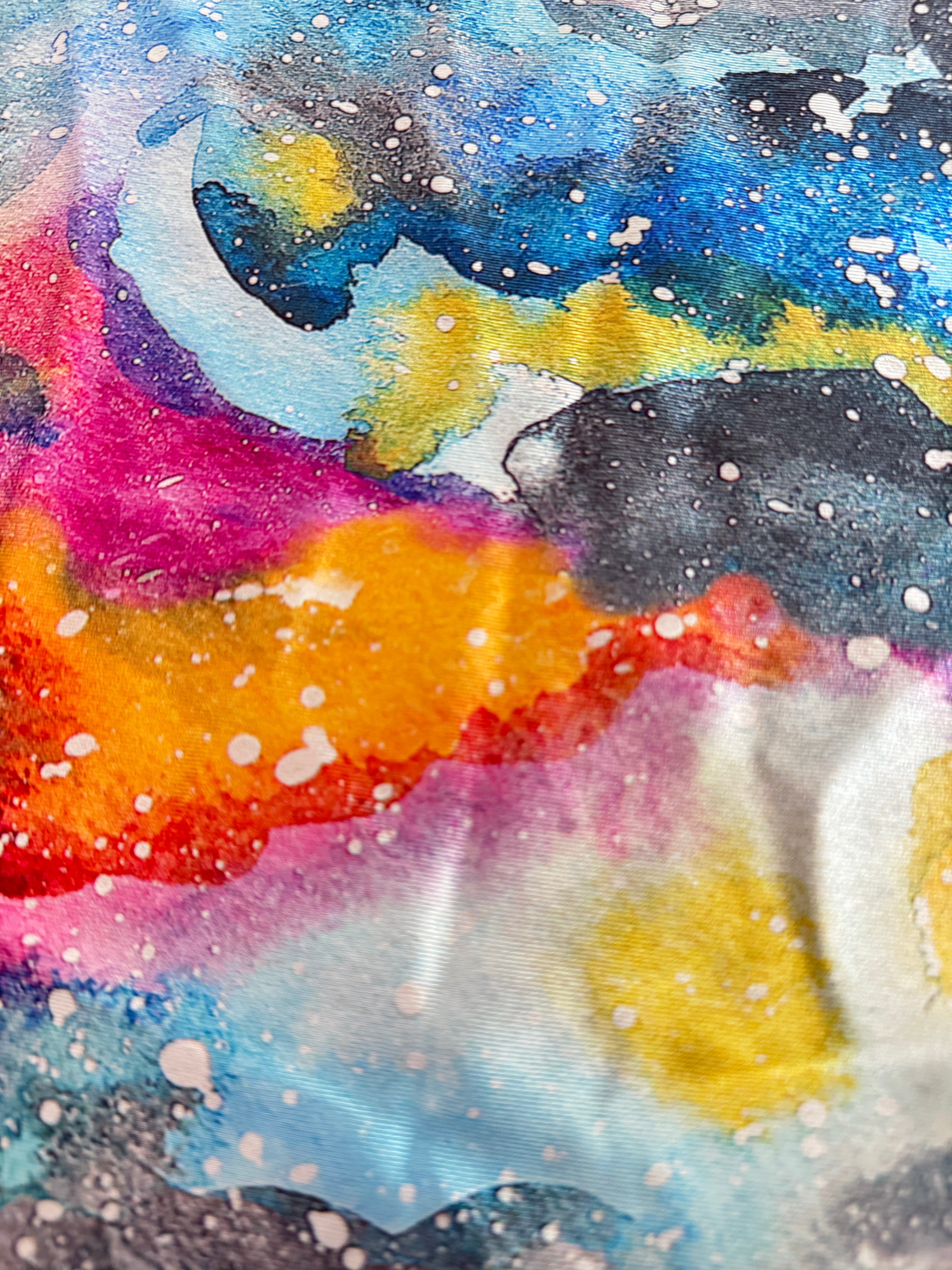 Watercolor Galaxy Splash Nylon Spandex, Kiki Sewing Store, Luxury Fabric, Cheap Fabric Store, Kiki Textiles, Textile by the Yard, Los Angeles Fabrics