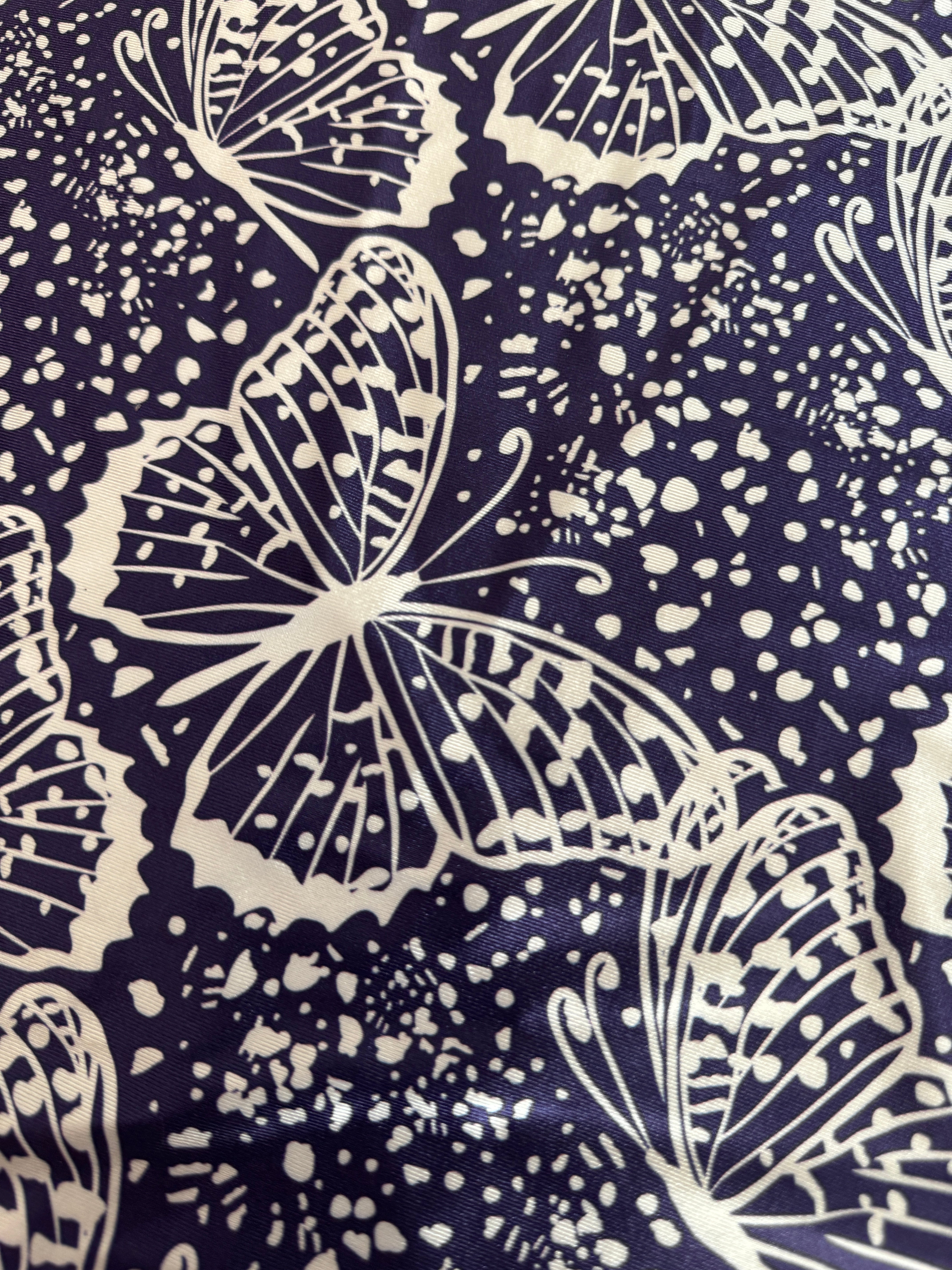 Navy Butterfly Print Nylon Spandex, Kiki Sewing Store, Luxury Fabric, Cheap Fabric Store, Kiki Textiles, Textile by the Yard, Los Angeles Fabrics