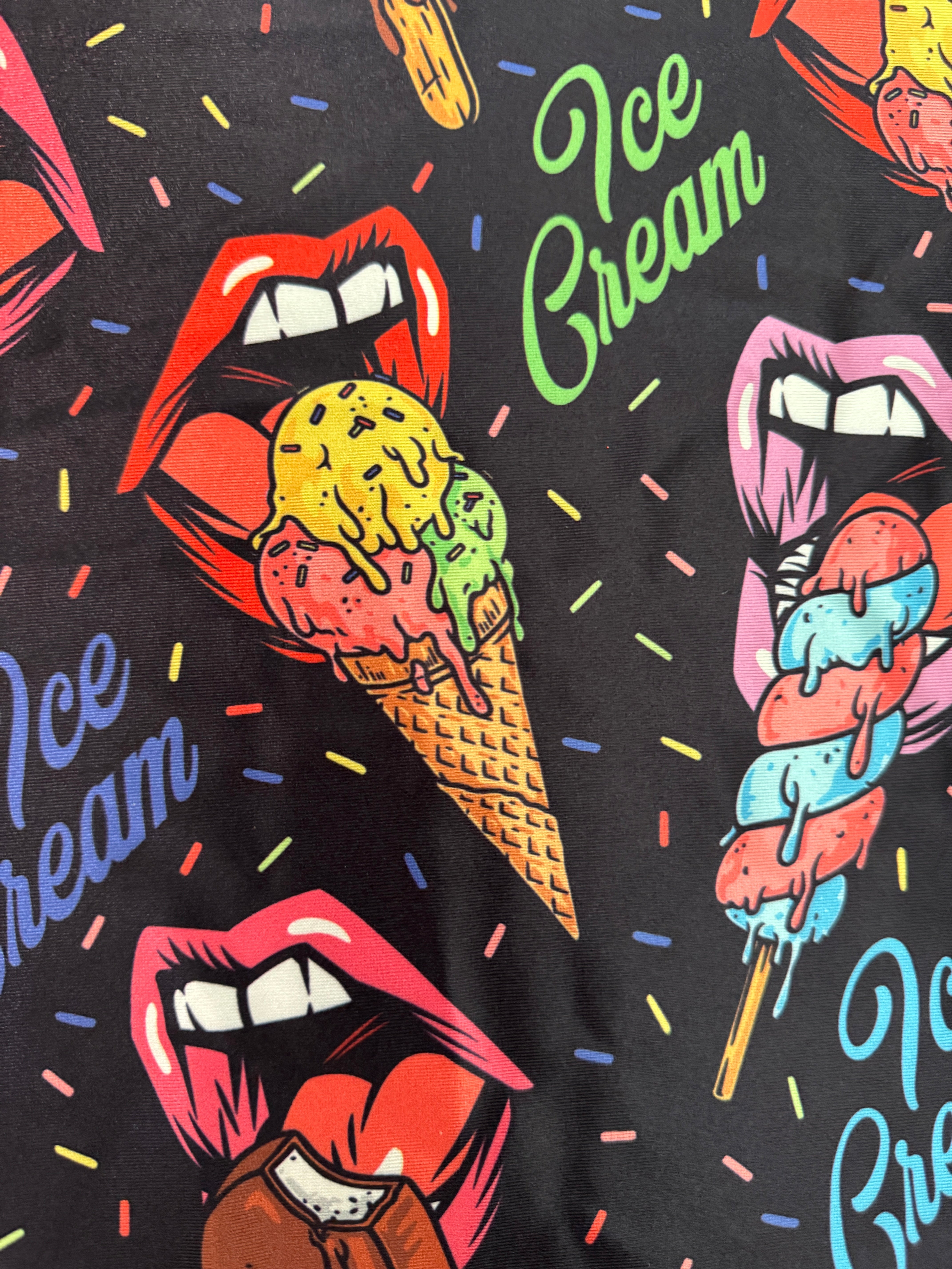 Sugar Rush Lips Pop Art Nylon Spandex, Nylon Spandex Print, Printed Spandex Fabric, Stretch Print Fabric, Printed Stretch Fabric, Spandex Print Fabric, Printed Fabric Stretch