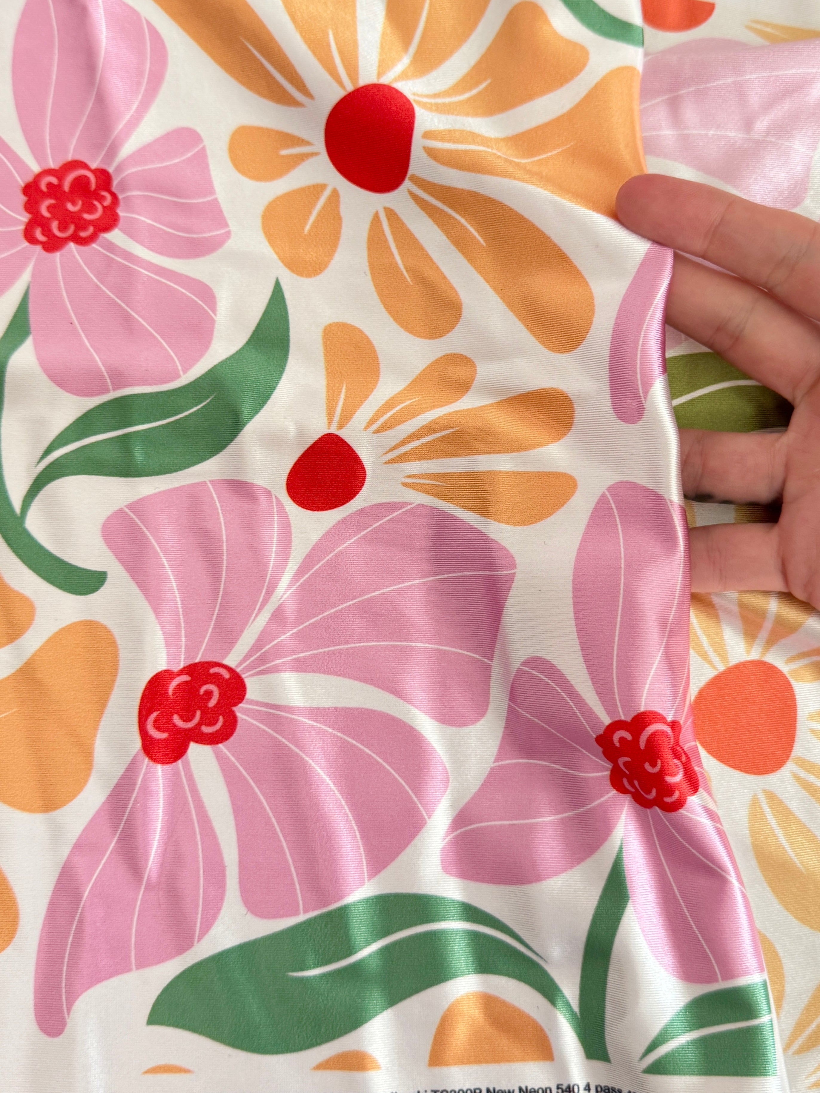 Pink Retro Blossom Flower Nylon Spandex, Kiki Sewing Store, Luxury Fabric, Cheap Fabric Store, Kiki Textiles, Textile by the Yard, Los Angeles Fabrics