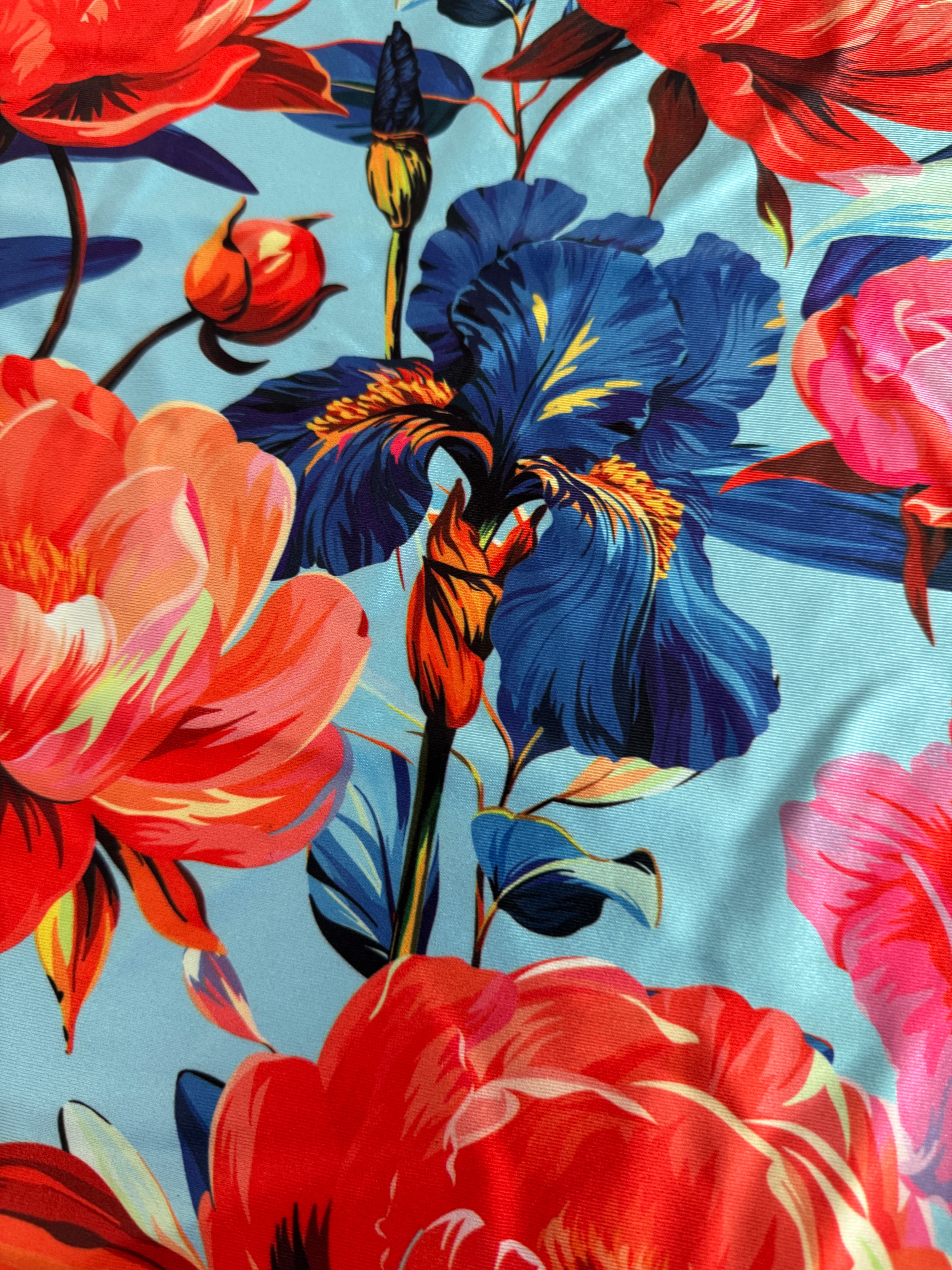 Garden Flowers Nylon Spandex, Nylon Spandex Print, Printed Spandex Fabric, Stretch Print Fabric, Printed Stretch Fabric, Spandex Print Fabric, Printed Fabric Stretch