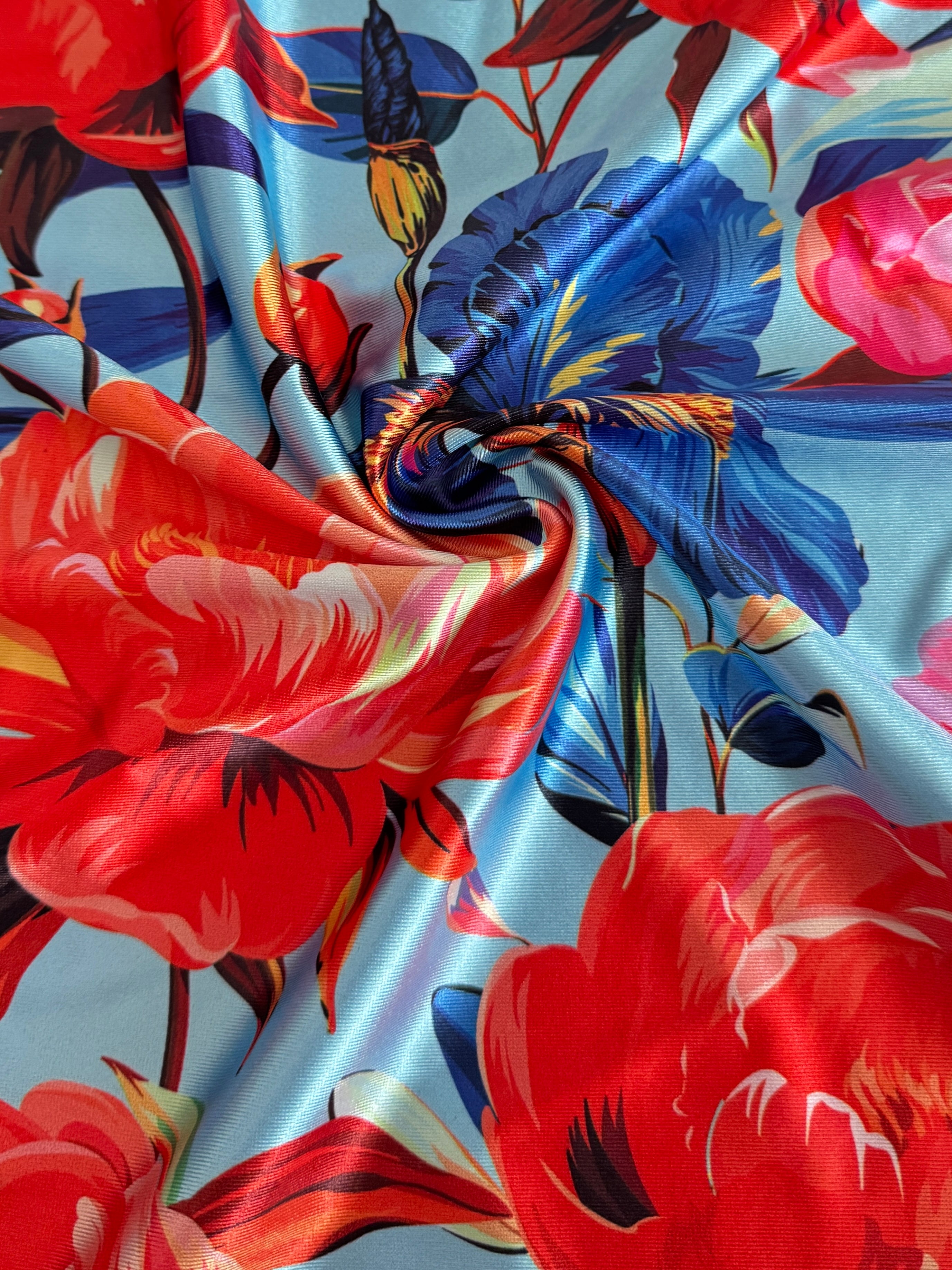 Garden Flowers Nylon Spandex, Kiki Sewing Store, Luxury Fabric, Cheap Fabric Store, Kiki Textiles, Textile by the Yard, Los Angeles Fabrics