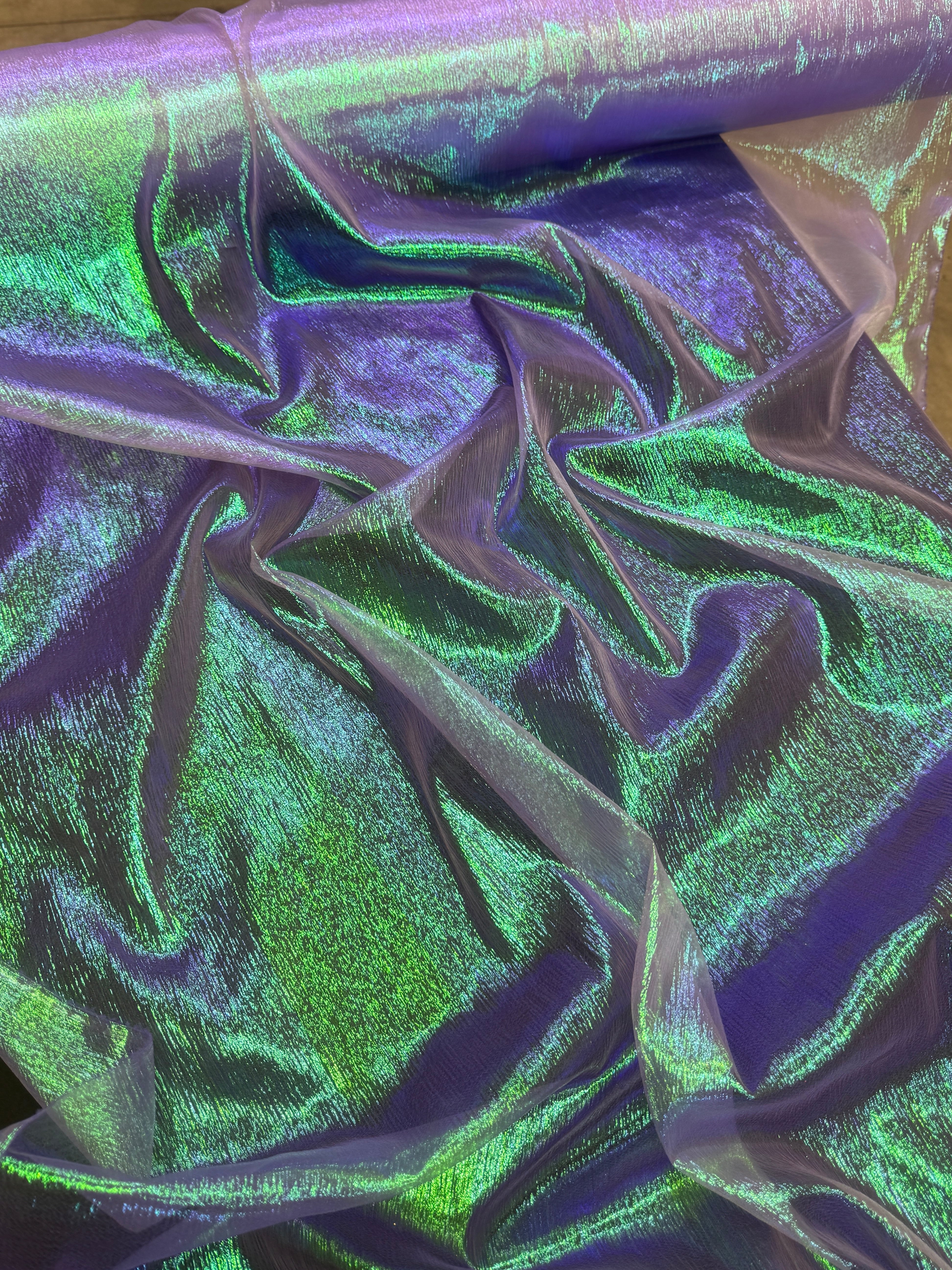 Lavender Iridescent Crushed Organza, shop fabrics online, sewing, fabric store, sewing store, cheap fabric store, kiki textiles, textile by the yard