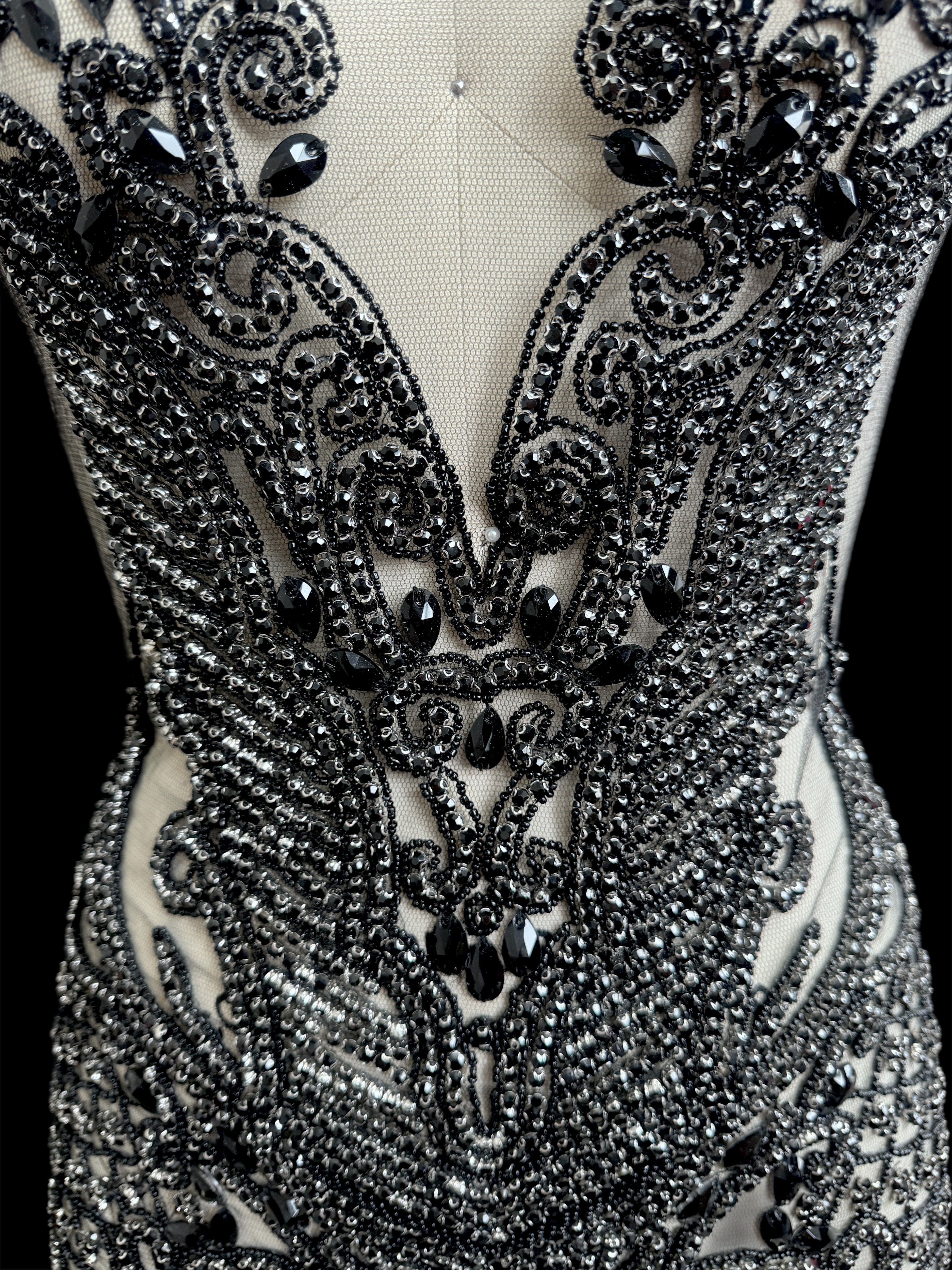 Brenda Risque Textiles Brenda Black Rhinestone Bodice Applique – KikiTextiles
