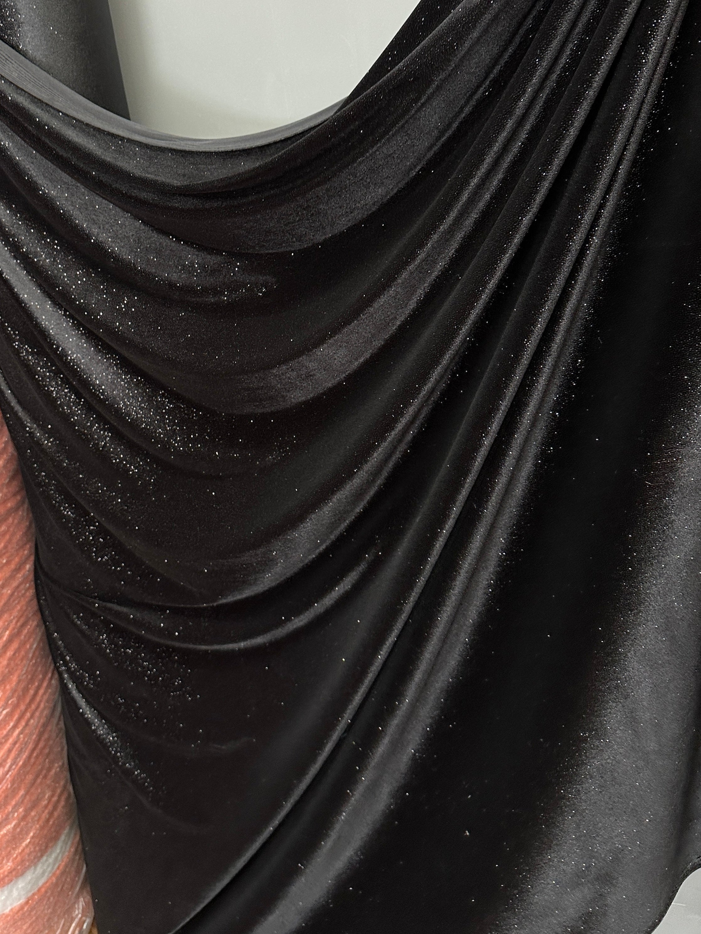 black glitter velvet, jet black glitter velvet, dark grey glitter velvet, glitter velvet on discount, glitter velvet on sale, glitter velvet for woman, glitter velvet for bride, premium glitter velvet, buy glitter velvet online