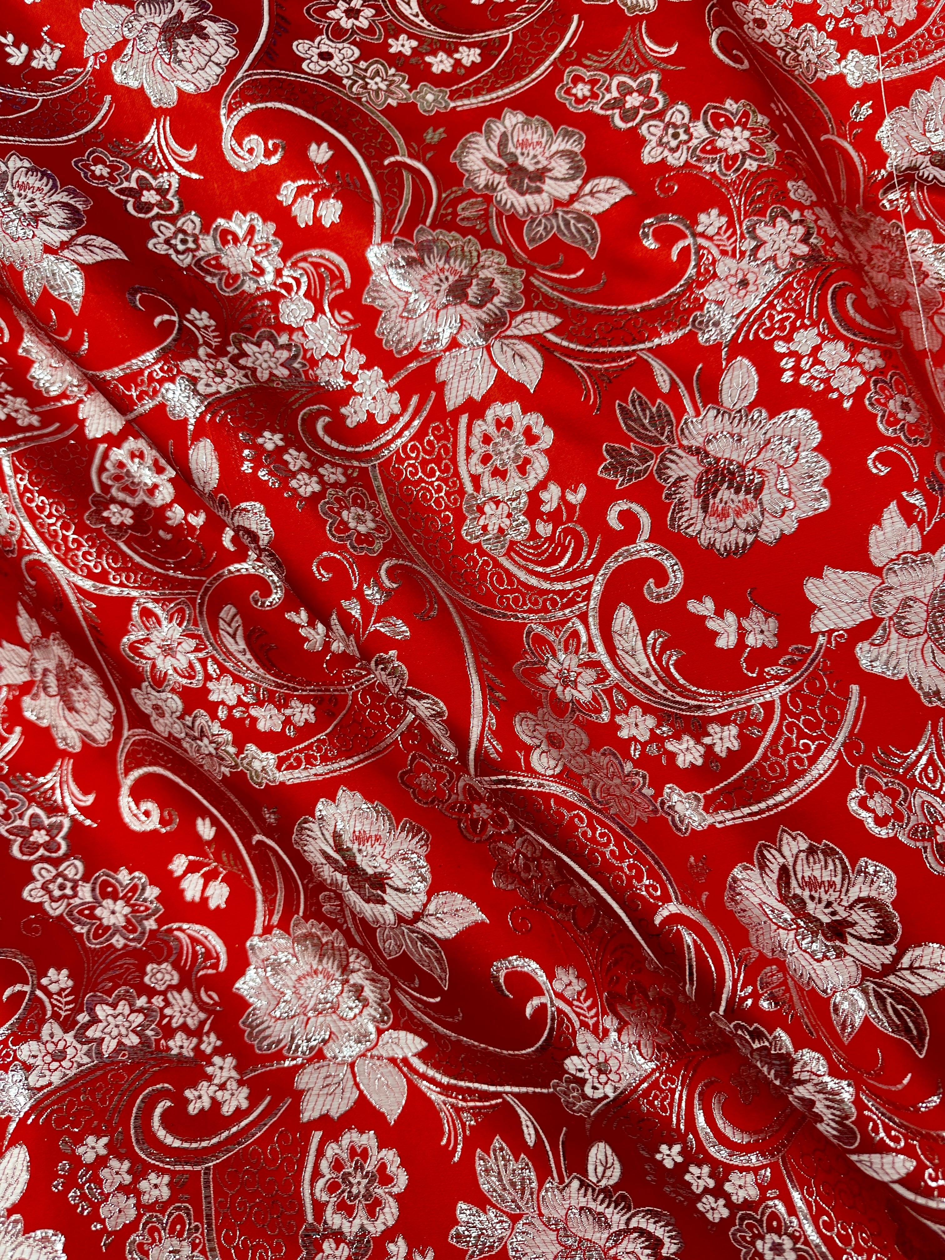 red chinese Brocade, dark red brocade, blood red brocade, light red brocade, chinese brocade for brazers, brocade for woman, brocade for bride, premium brocade, brocade in low price, best quality brocade
