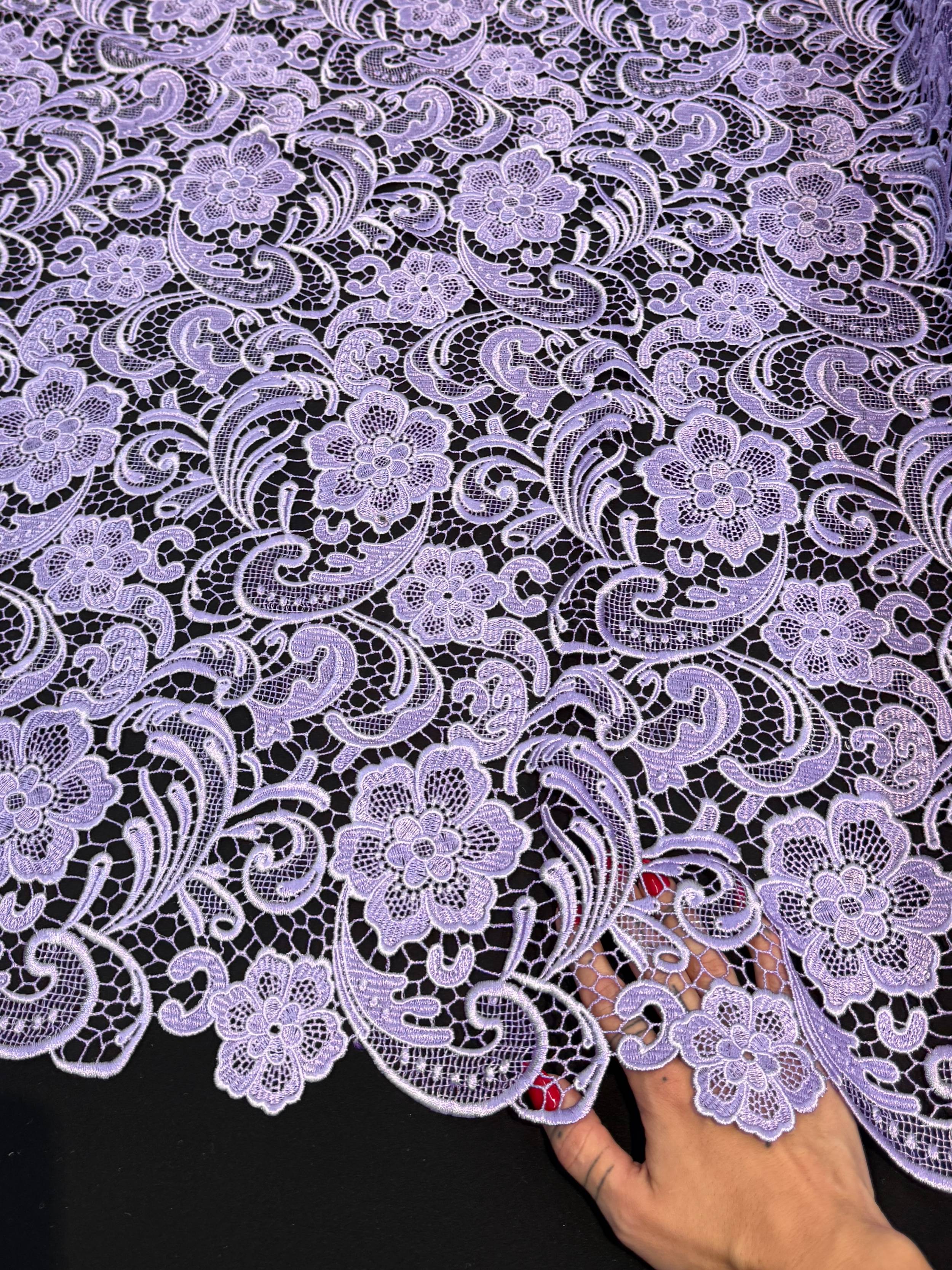 Floral Couture Embroidered Scalloped Guipure