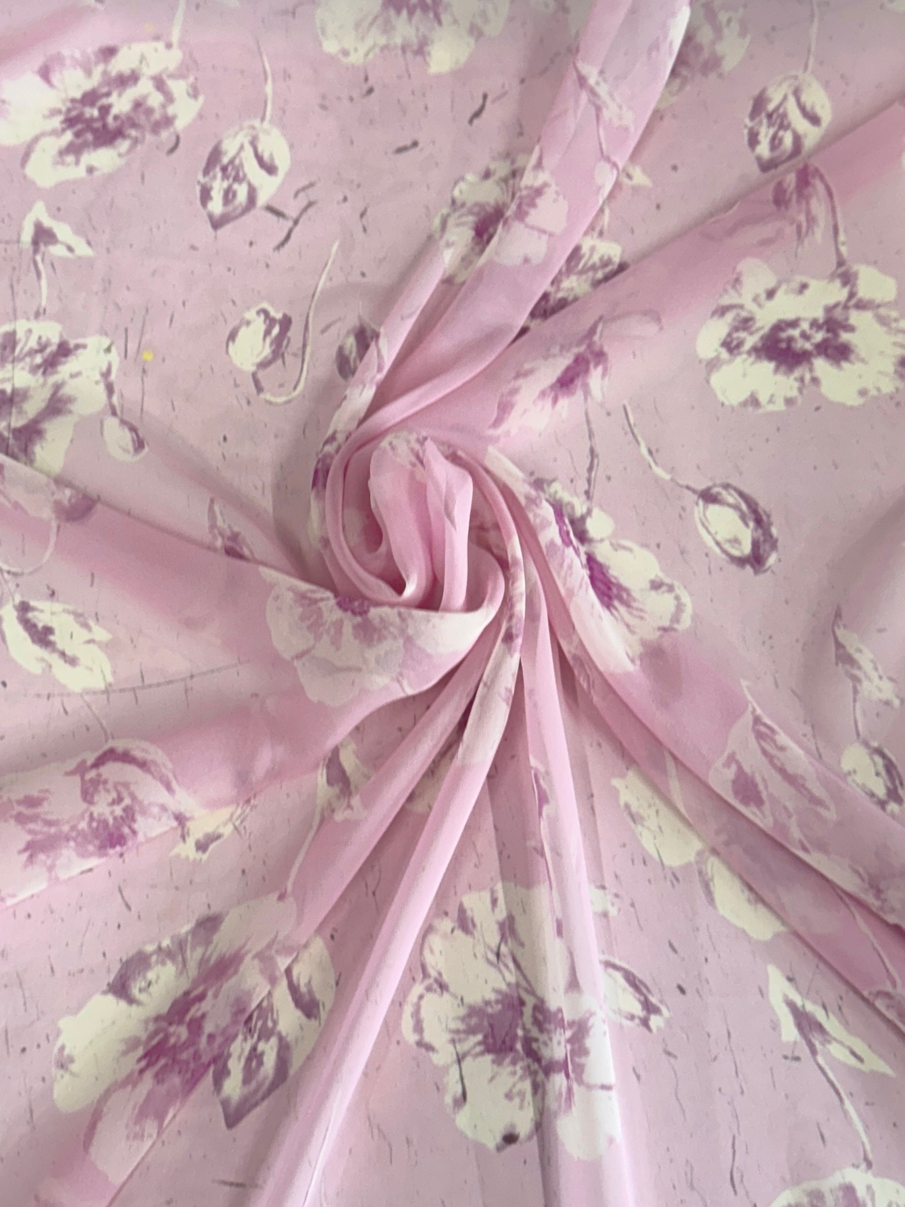 Blossom Pink Italian Silk Chiffon, Silk Chiffon Fabric, Pure Silk Chiffon, Luxury Silk Fabric, Lightweight Silk Fabric, Sheer Silk Fabric, Designer Silk Fabric, High End Silk Fabric