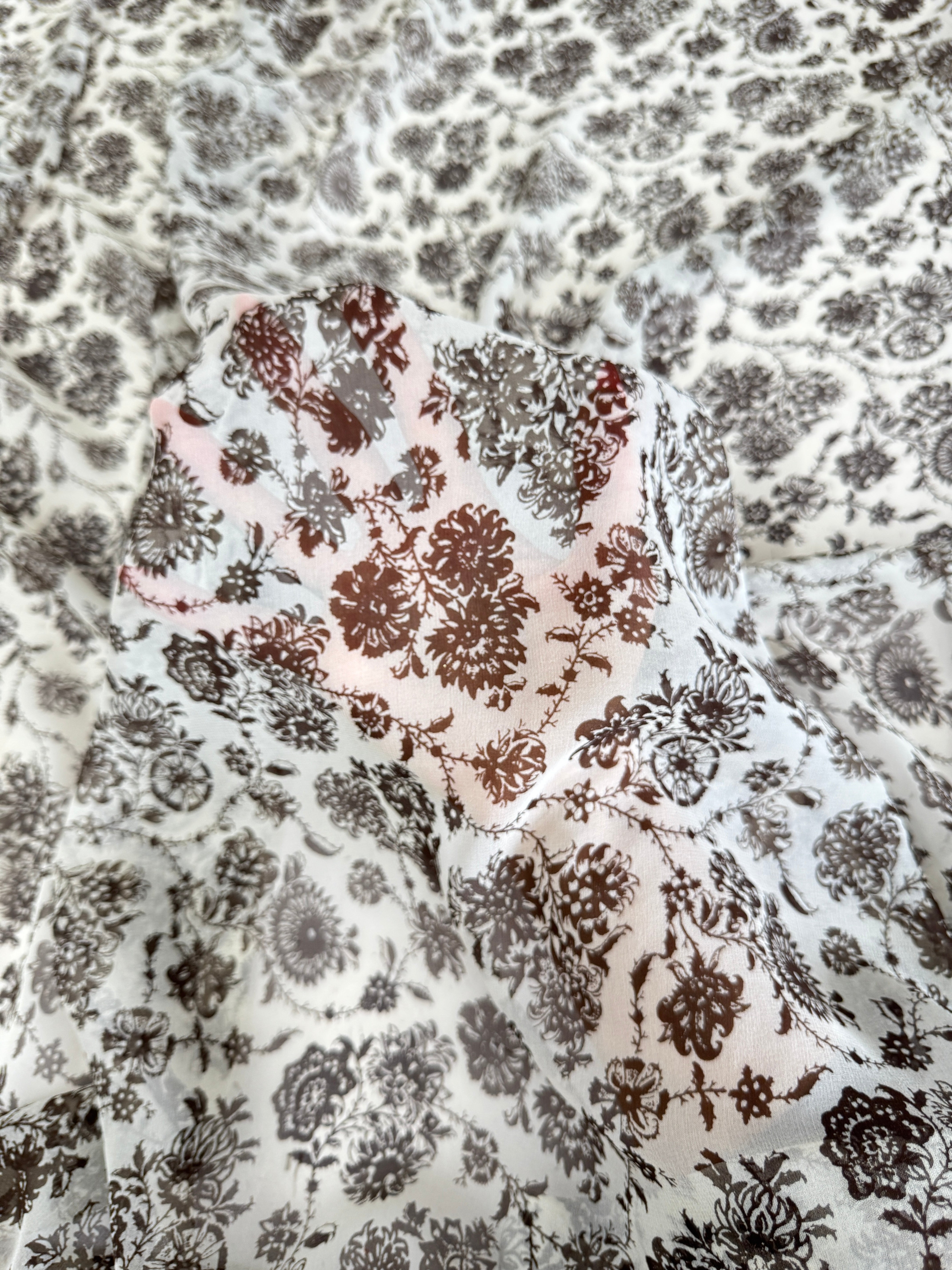 Antique Garden Silk Chiffon, Silk Chiffon Fabric, Pure Silk Chiffon, Luxury Silk Fabric, Lightweight Silk Fabric, Sheer Silk Fabric, Designer Silk Fabric, High End Silk Fabric