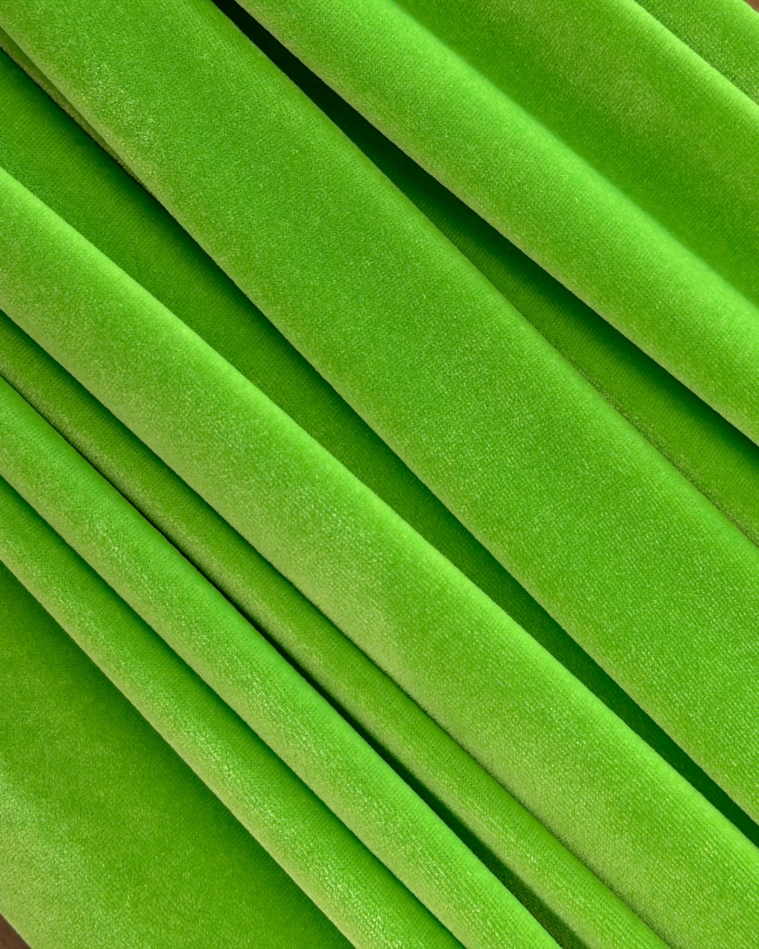 Neon Green Stretch Velvet, Stretch Velvet Material, Stretch Velvet Fabric, Velour Fabric Sale, Velvet Fabric Online, Stretch Velvet Spandex, Plush Velvet