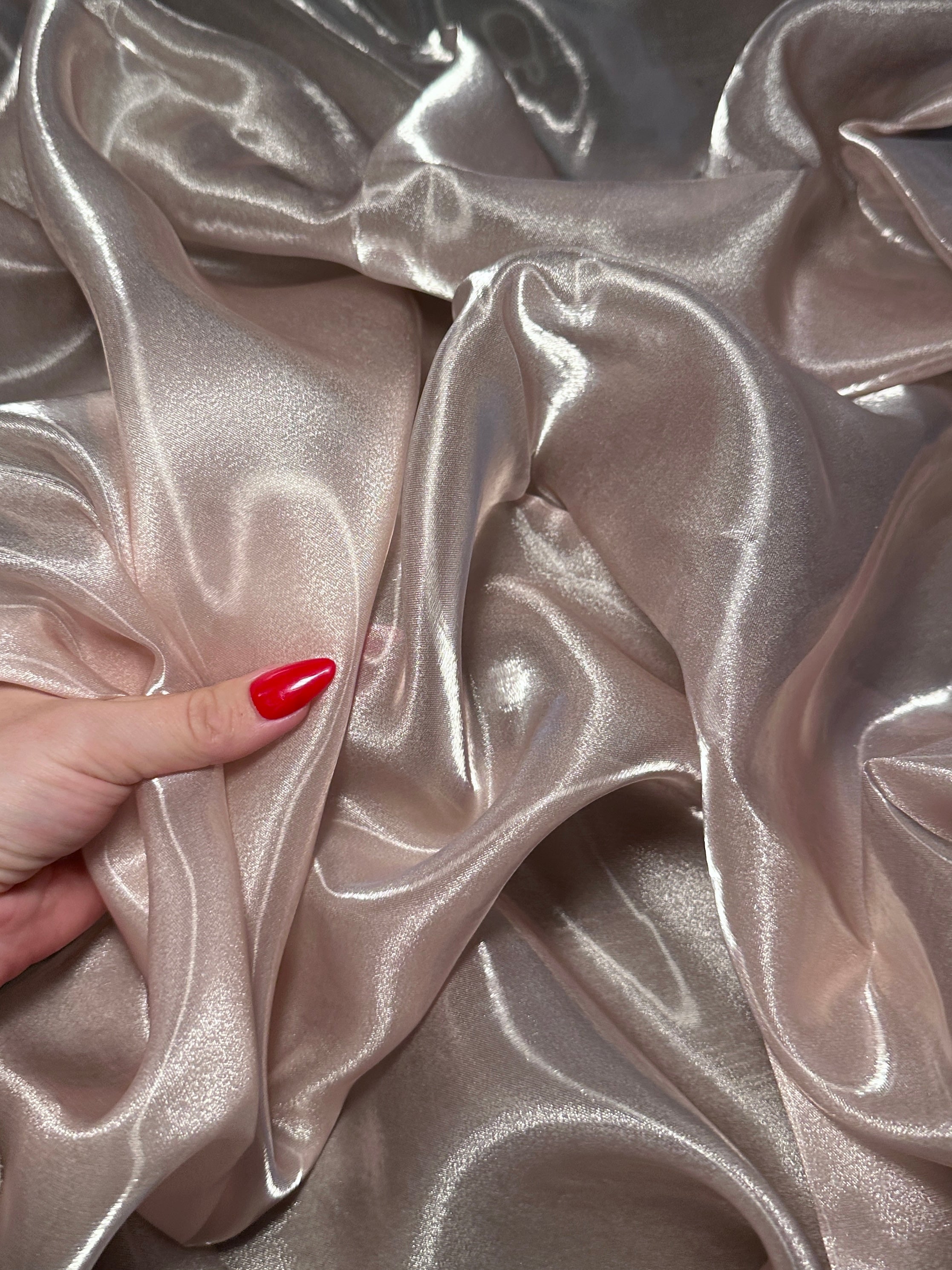 Pale Mauve Liquid Shimmery Organza, Metallic Organza Fabric, Shiny Organza Cloth, Sheer Shimmer Organza, Glossy Organza Textile, Luxury Organza Fabric, Lightweight Shimmer Fabric