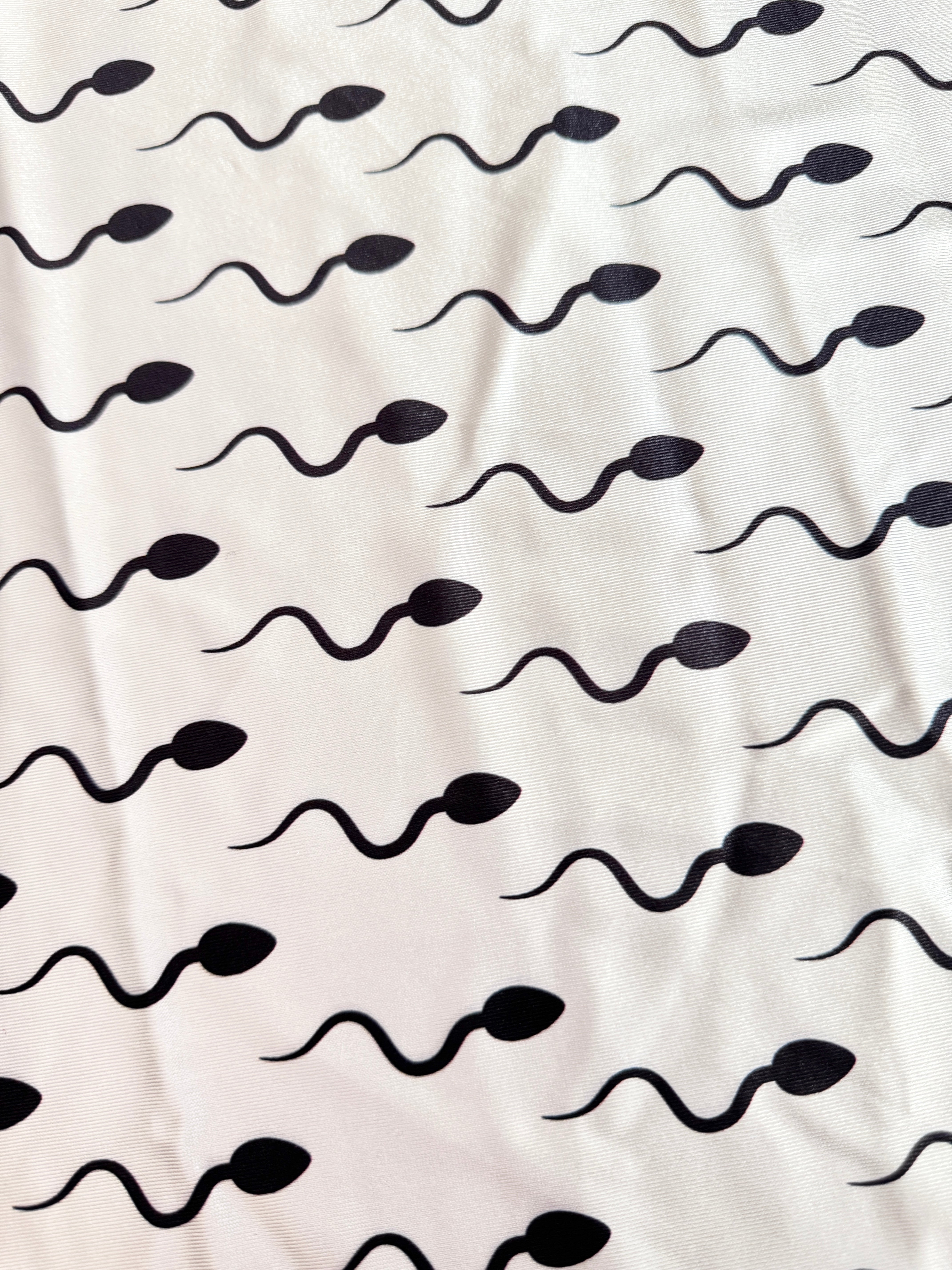White Sperm Print Nylon Spandex, Nylon Spandex Print, Printed Spandex Fabric, Stretch Print Fabric, Printed Stretch Fabric, Spandex Print Fabric, Printed Fabric Stretch