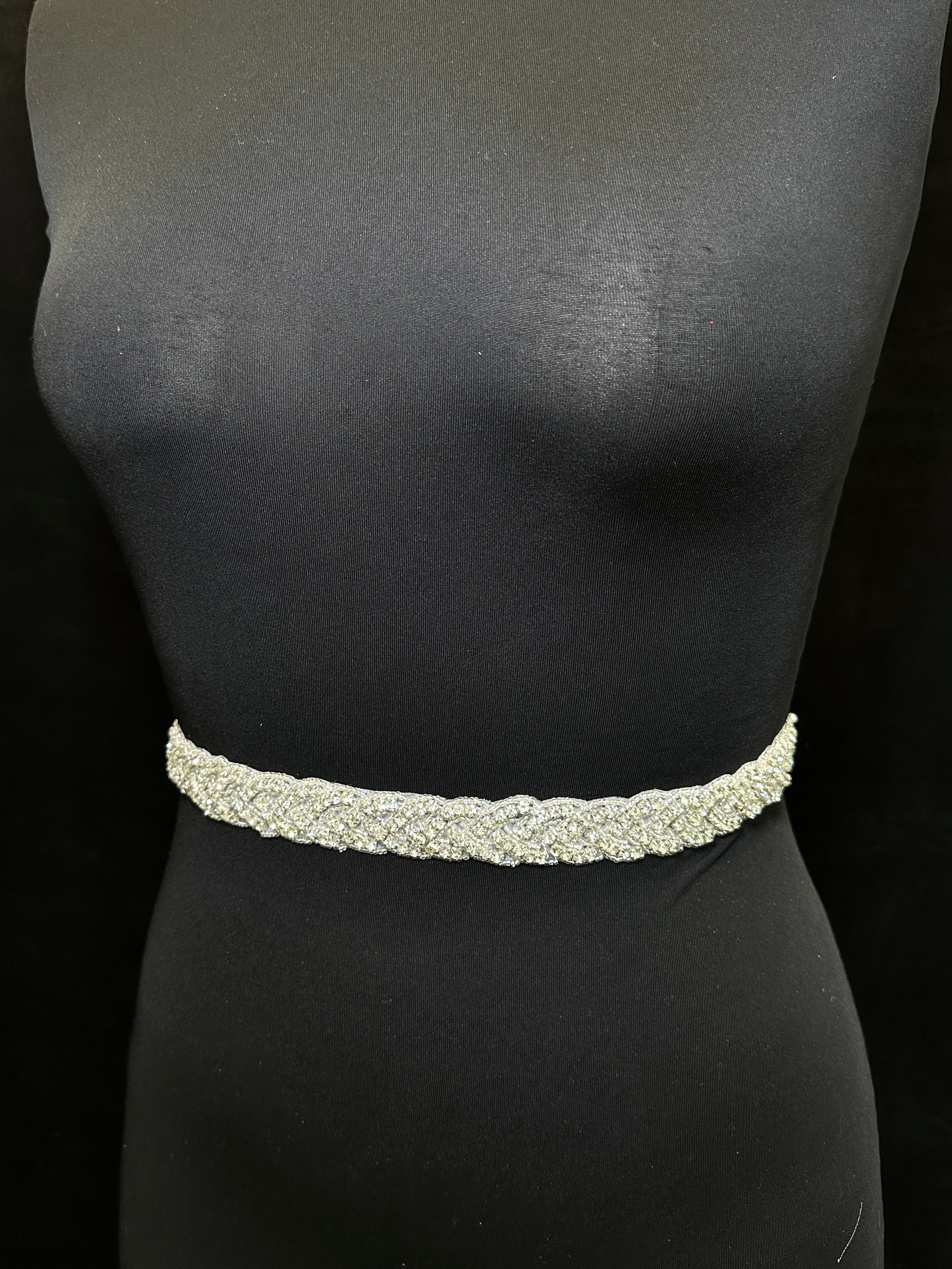 anna belt iron on rhinestone applique, Silver belt, dark silver applique, silver bodice, silver embellishment for dress, 