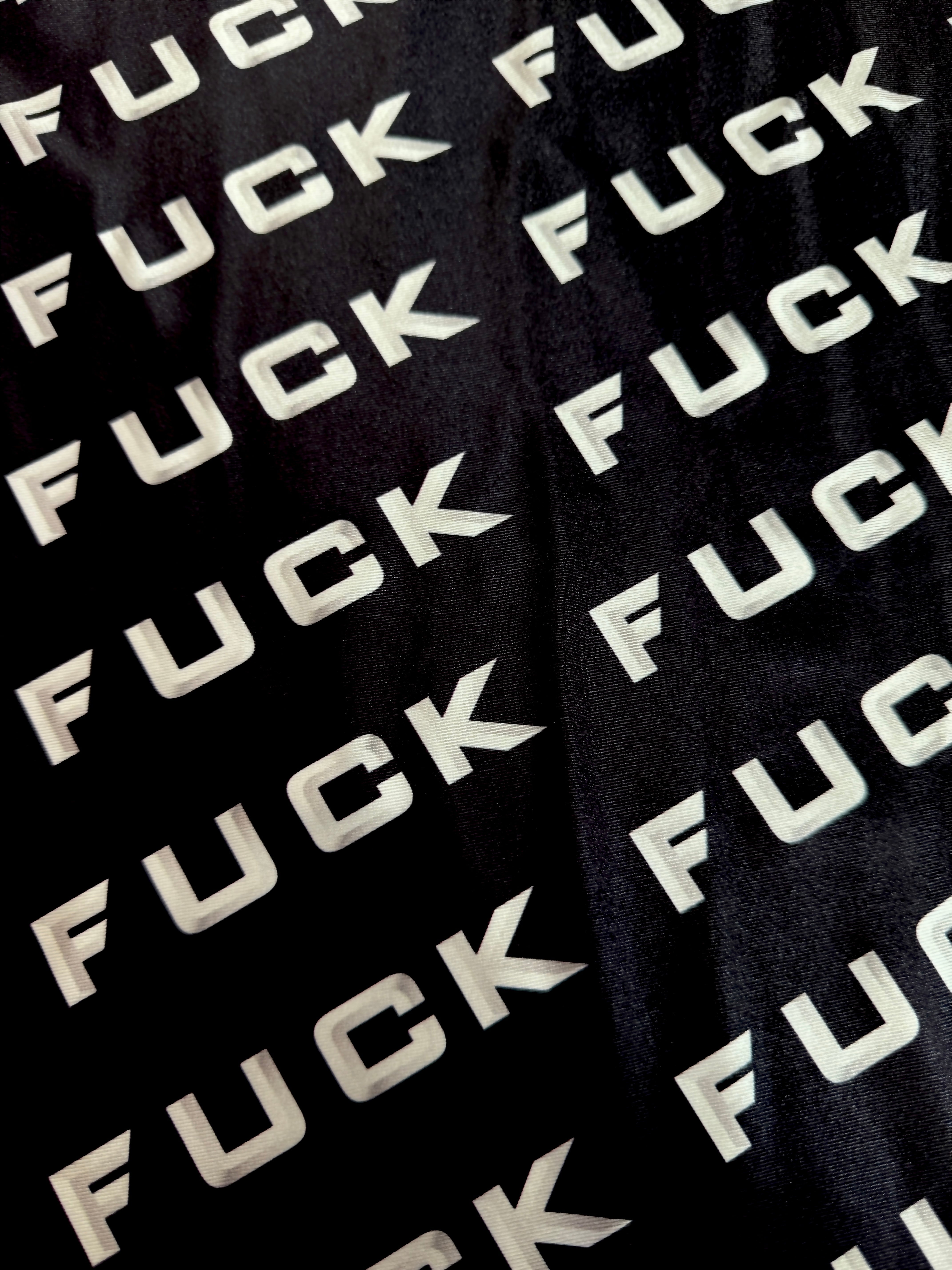 Black & White Fuck Print Nylon Spandex, Nylon Spandex Print, Printed Spandex Fabric, Stretch Print Fabric, Printed Stretch Fabric, Spandex Print Fabric, Printed Fabric Stretch