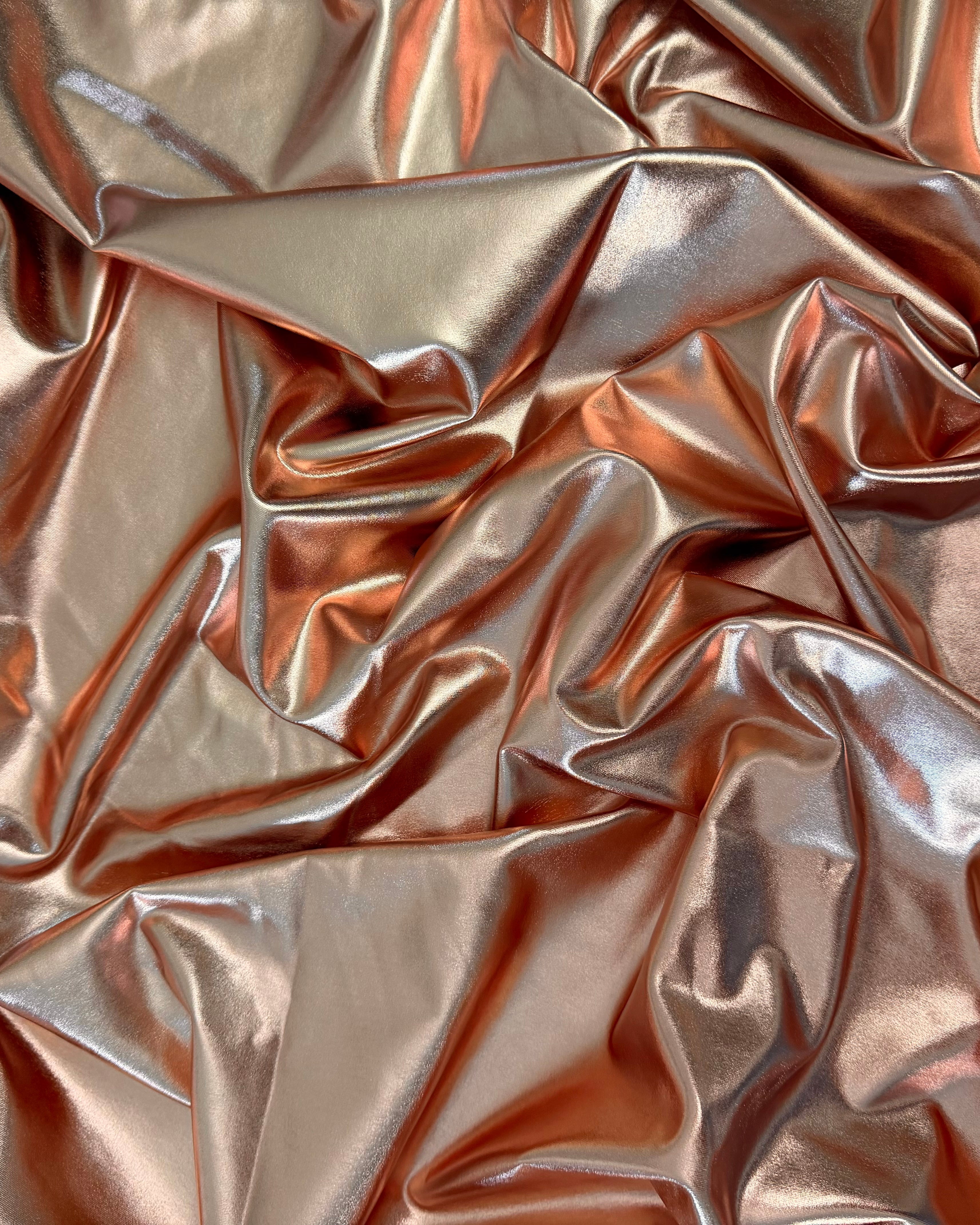 Copper Havana Foiled Spandex, Foiled Spandex Fabric, Metallic Spandex Fabric, Shiny Spandex Fabric, Foil Stretch Fabric, Shimmer Fabric, Hologram Spandex