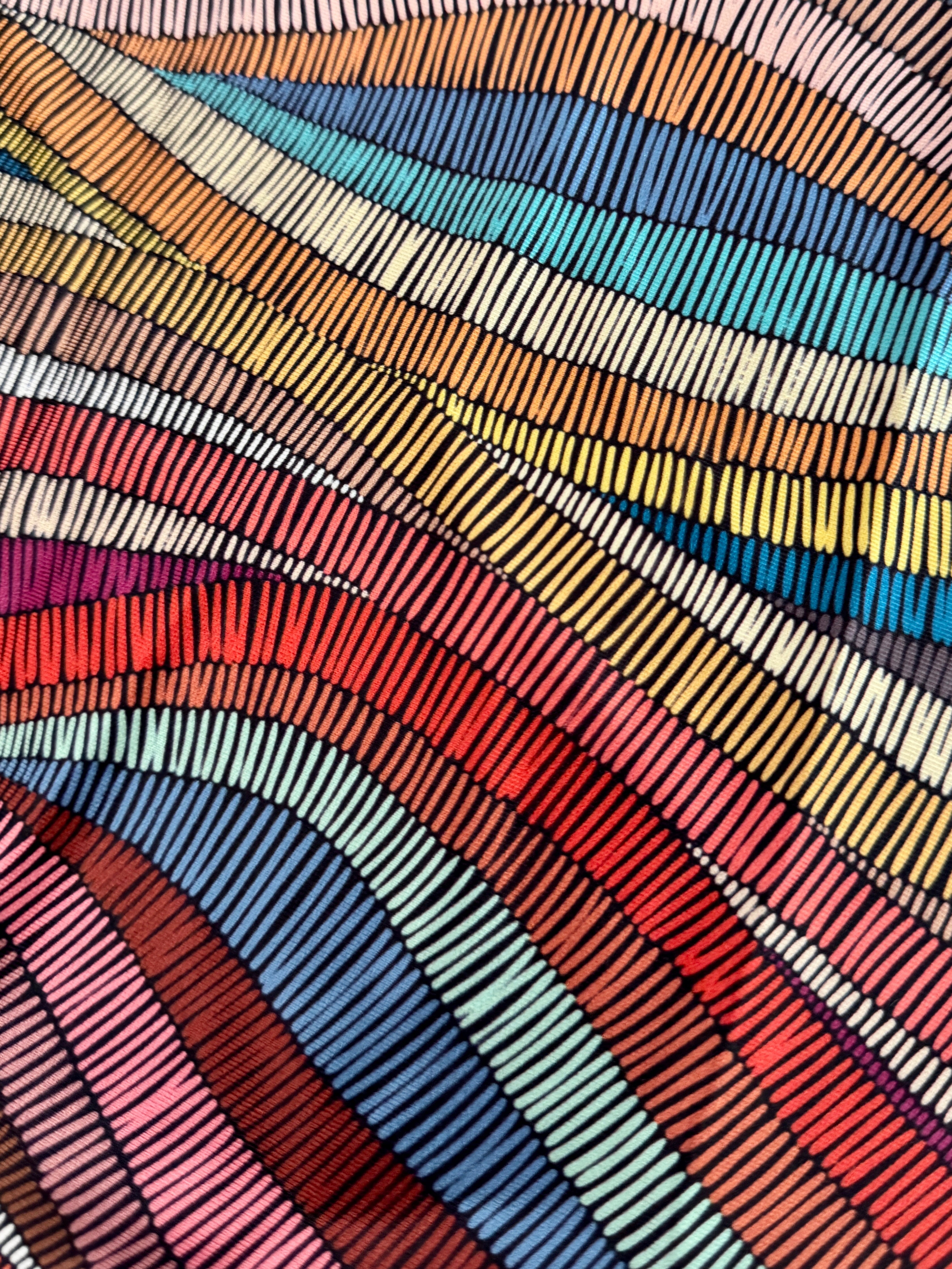 Abstract Colorful Wave Lines Nylon Spandex, Nylon Spandex Print, Printed Spandex Fabric, Stretch Print Fabric, Printed Stretch Fabric, Spandex Print Fabric, Printed Fabric Stretch