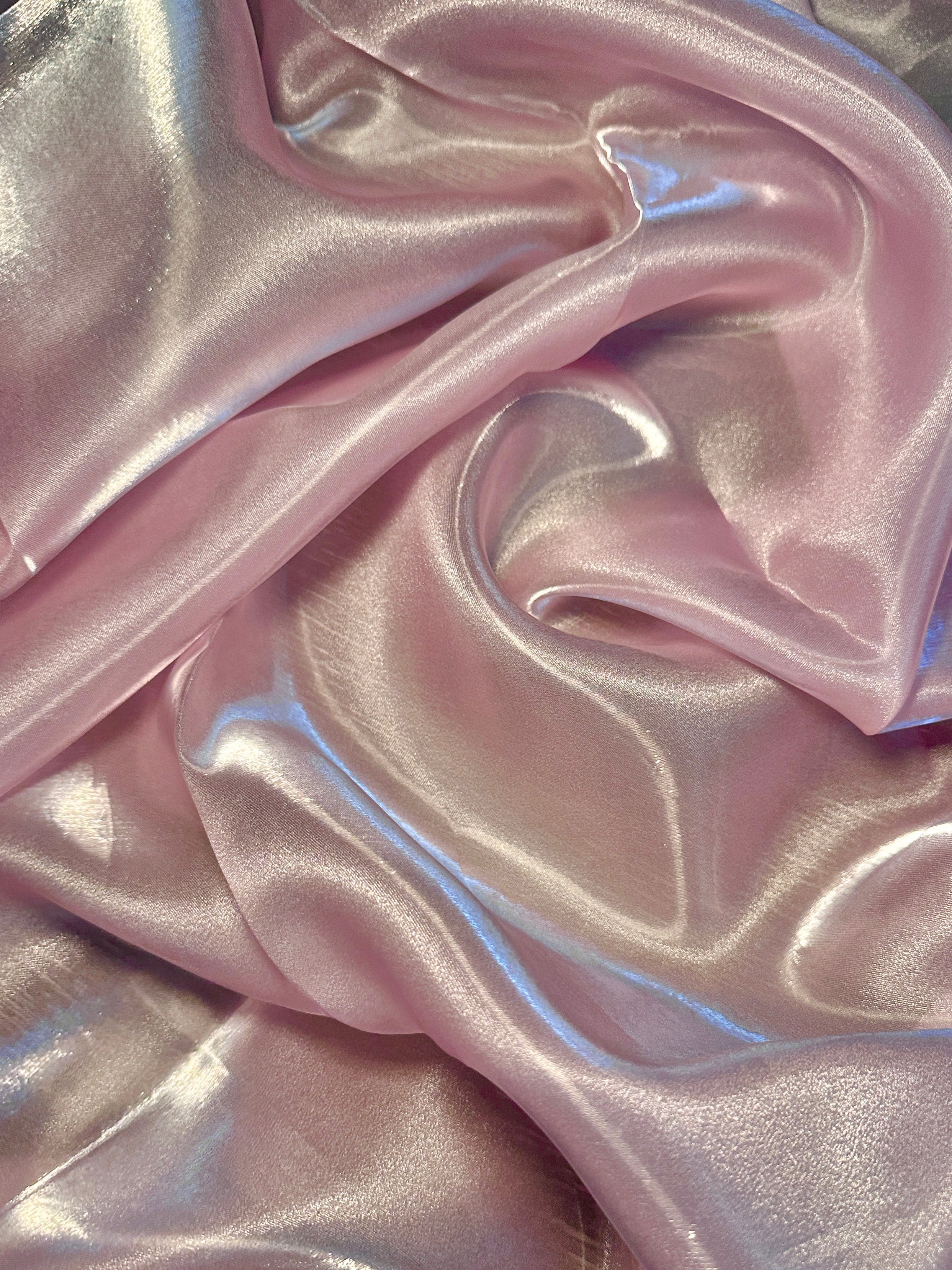 Baby Pink Liquid Shimmery Organza, Metallic Organza Fabric, Shiny Organza Cloth, Sheer Shimmer Organza, Glossy Organza Textile, Luxury Organza Fabric, Lightweight Shimmer Fabric