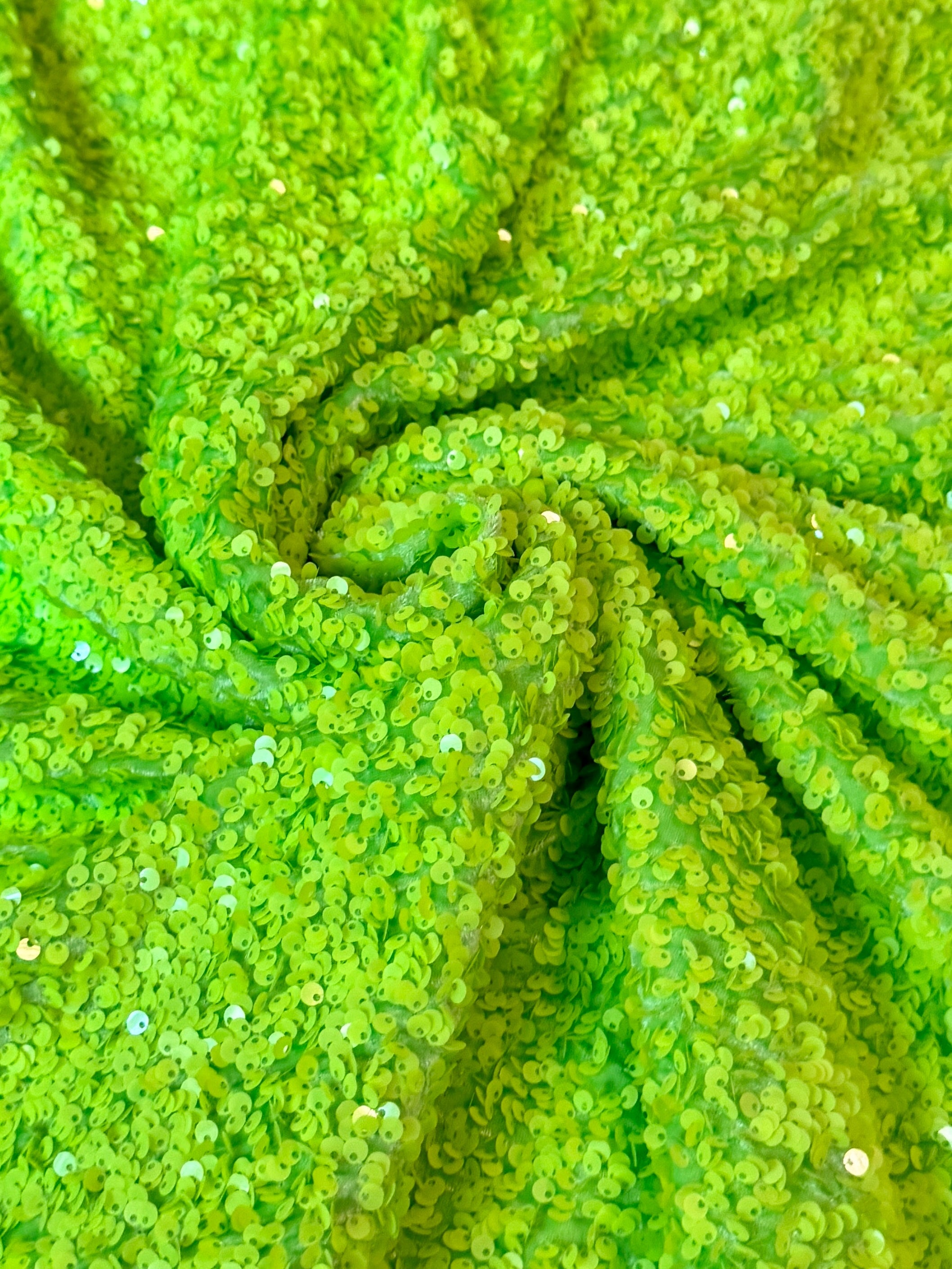 Neon Green Sequin on Velvet (Exclusive Color), Sequin on velvet, Sequin velvet for woman, Sequin velvet for bride, Sequin velvet on discount, Velvet fabric for dress