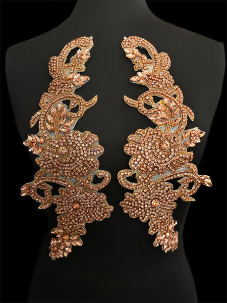Ciara Rusty Rose Rhinestone Applique – KikiTextiles