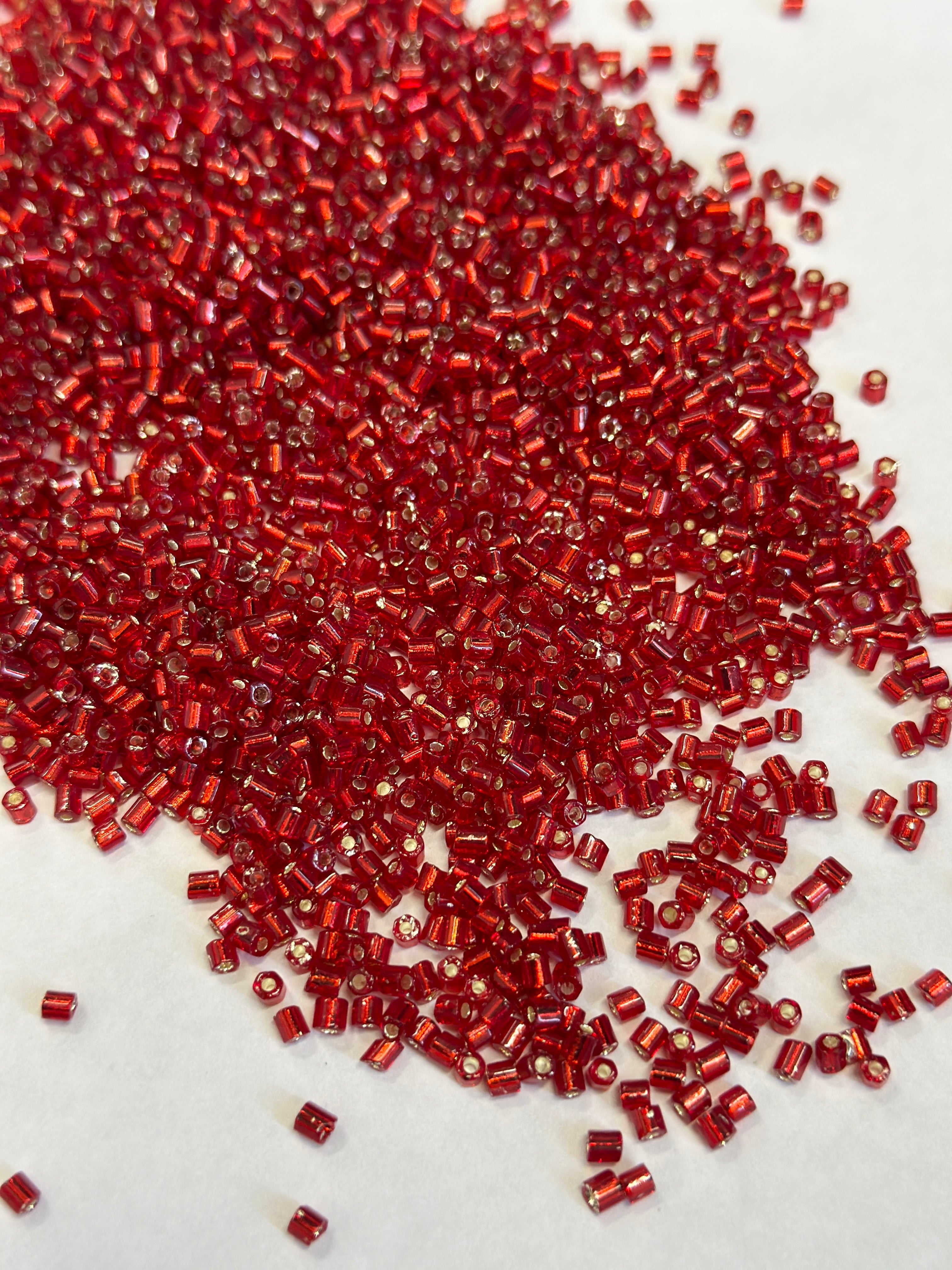 Red Bugle Crystal Glass Beads Bulk KikiTextiles