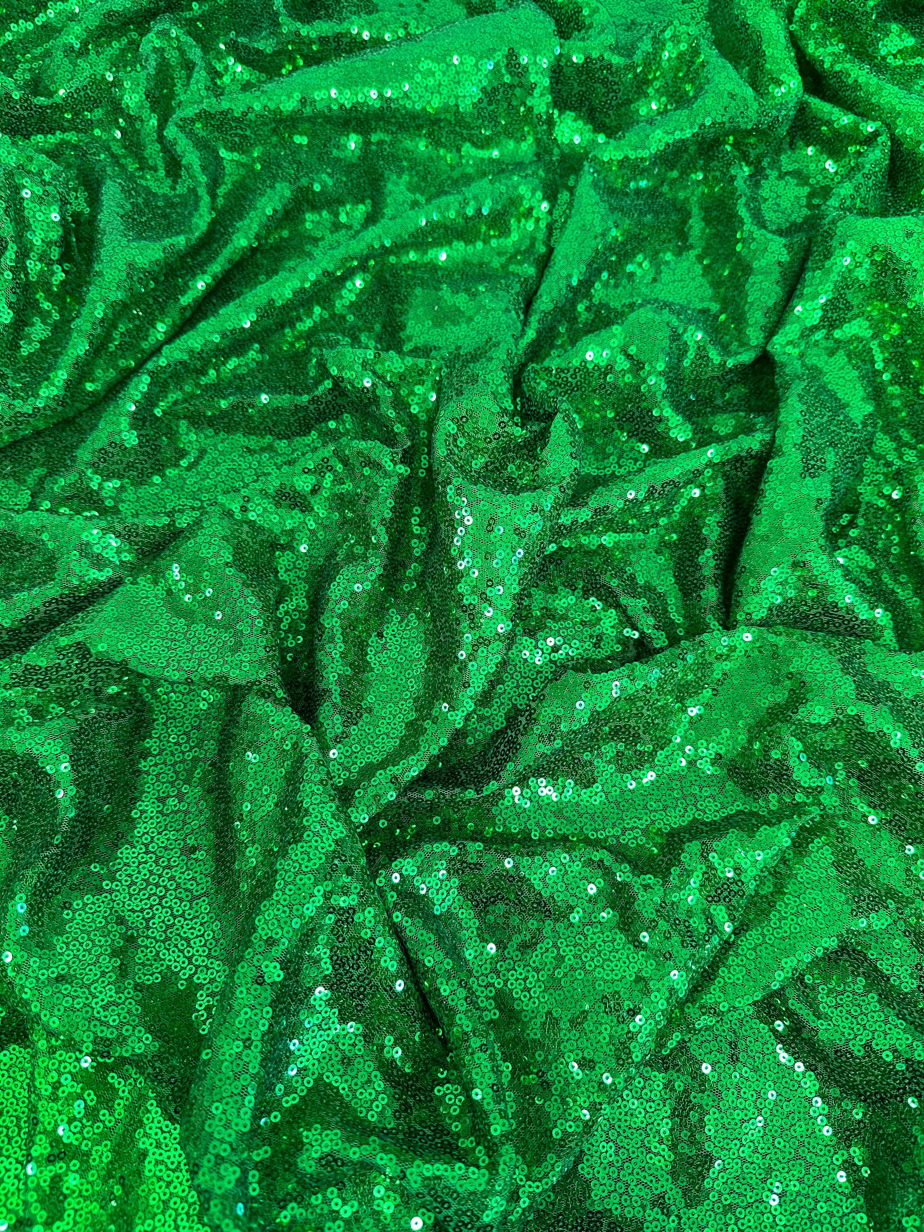 Bright Green Sequin on Mesh, Green Sequin Mesh for woman, Stretch Sequin Mesh for bride, Stretch Sequin Mesh on sale, Sequin Mesh on discount, Sequin Mesh online