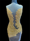 Maddy Gold Rhinestones Bodice Applique