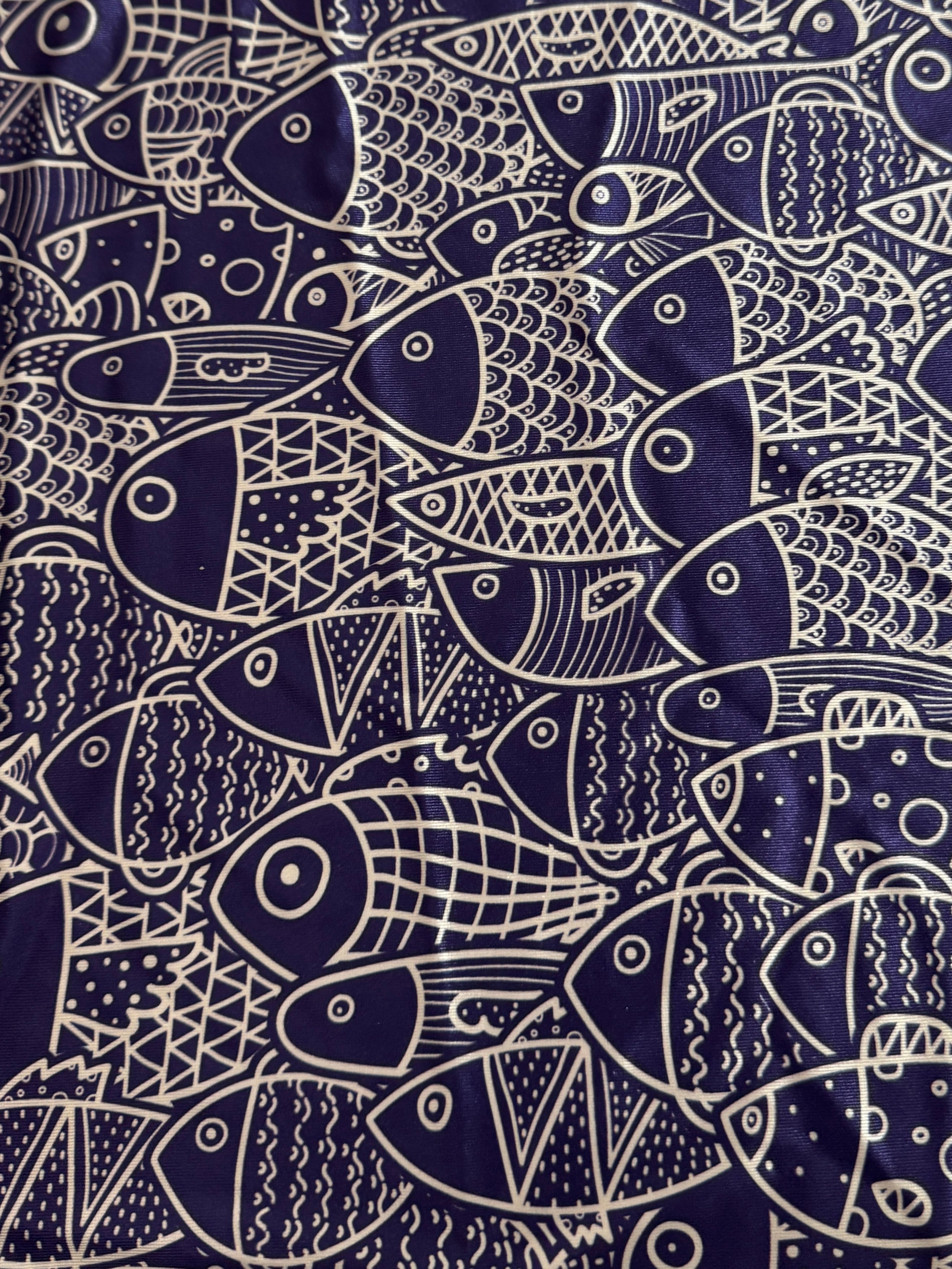 Navy Abstract Fish Print Nylon Spandex, Nylon Spandex Print, Printed Spandex Fabric, Stretch Print Fabric, Printed Stretch Fabric, Spandex Print Fabric, Printed Fabric Stretch
