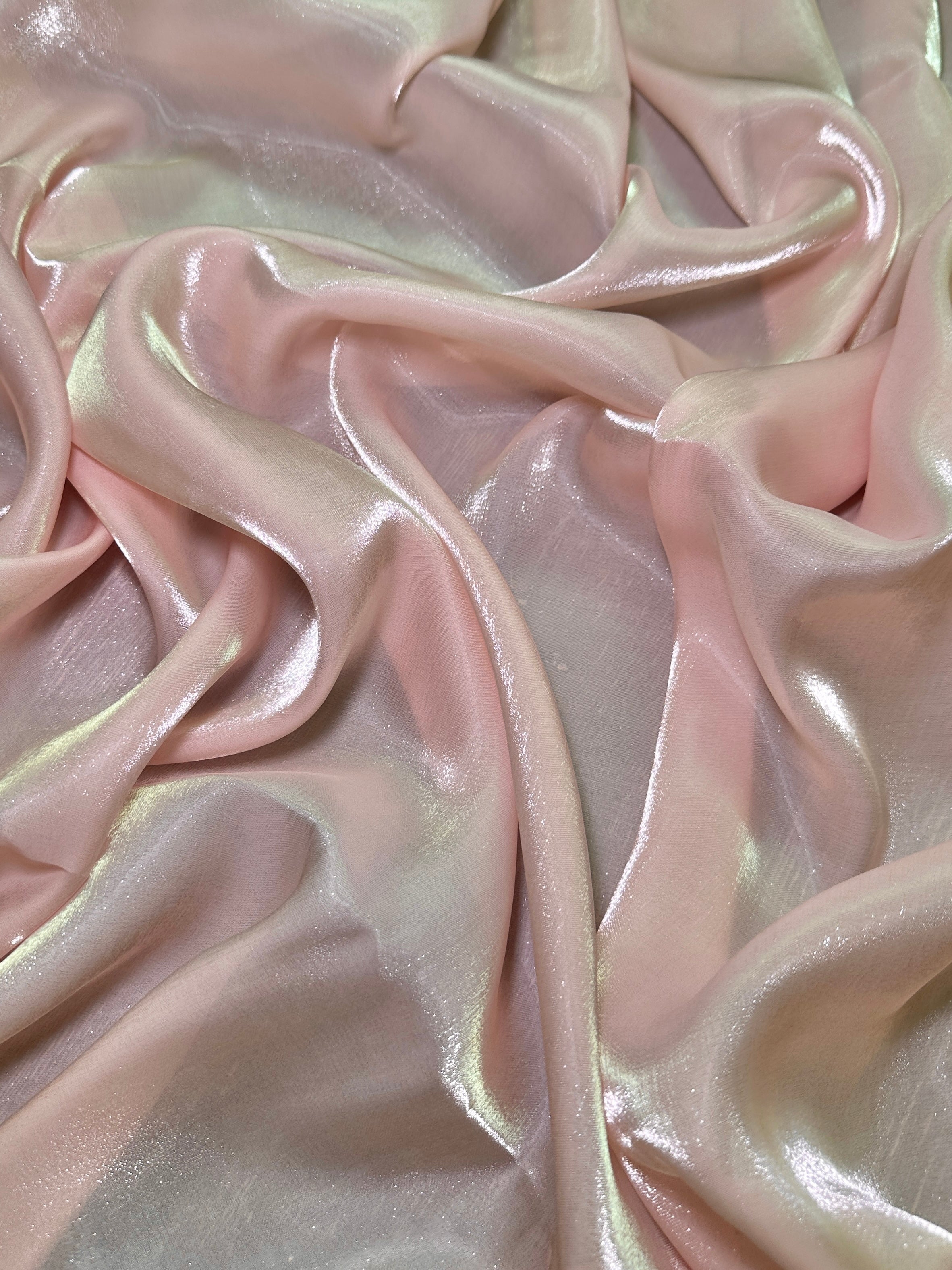 Blush Pink Water Liquid Shimmery Chiffon, Premium Glittery Chiffon, Wet Chiffon, Shimmery Chiffon, Fancy fabric, Luxurious liquid fabric, Chiffon for women