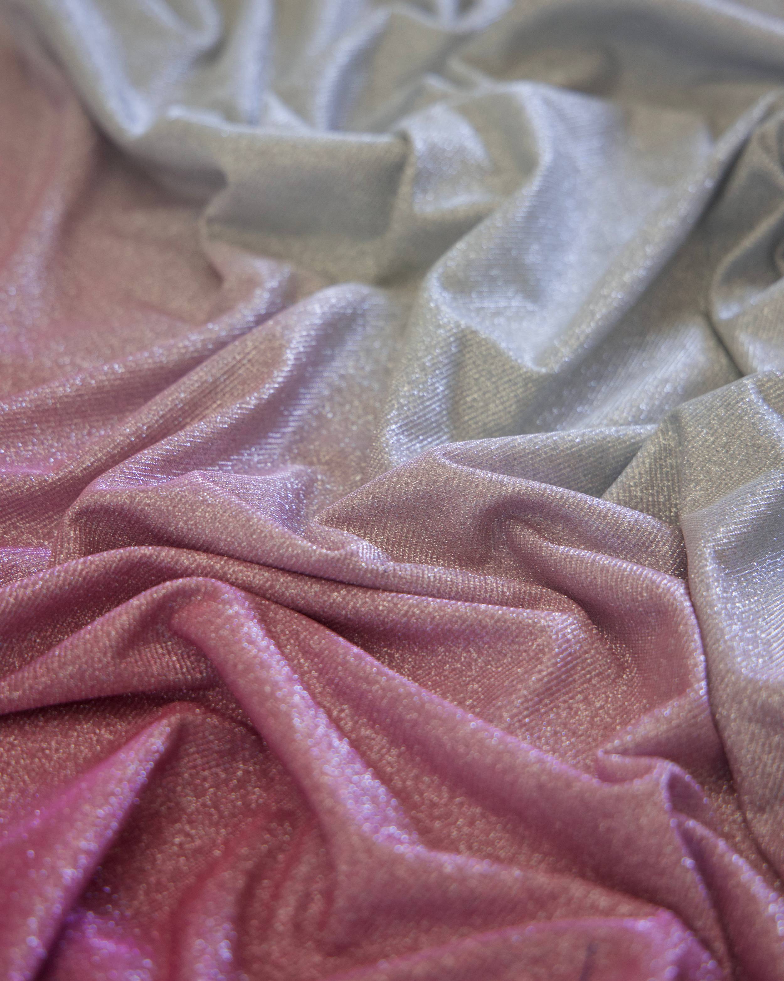 Pink Ombre Stretch Metallic Lurex, Glittery Fabric, Stretch Metallic Lurex, Sparkle Fabric, Lurex Fabric for Sale, All Way Stretch Lurex, Lurex for Leggings
