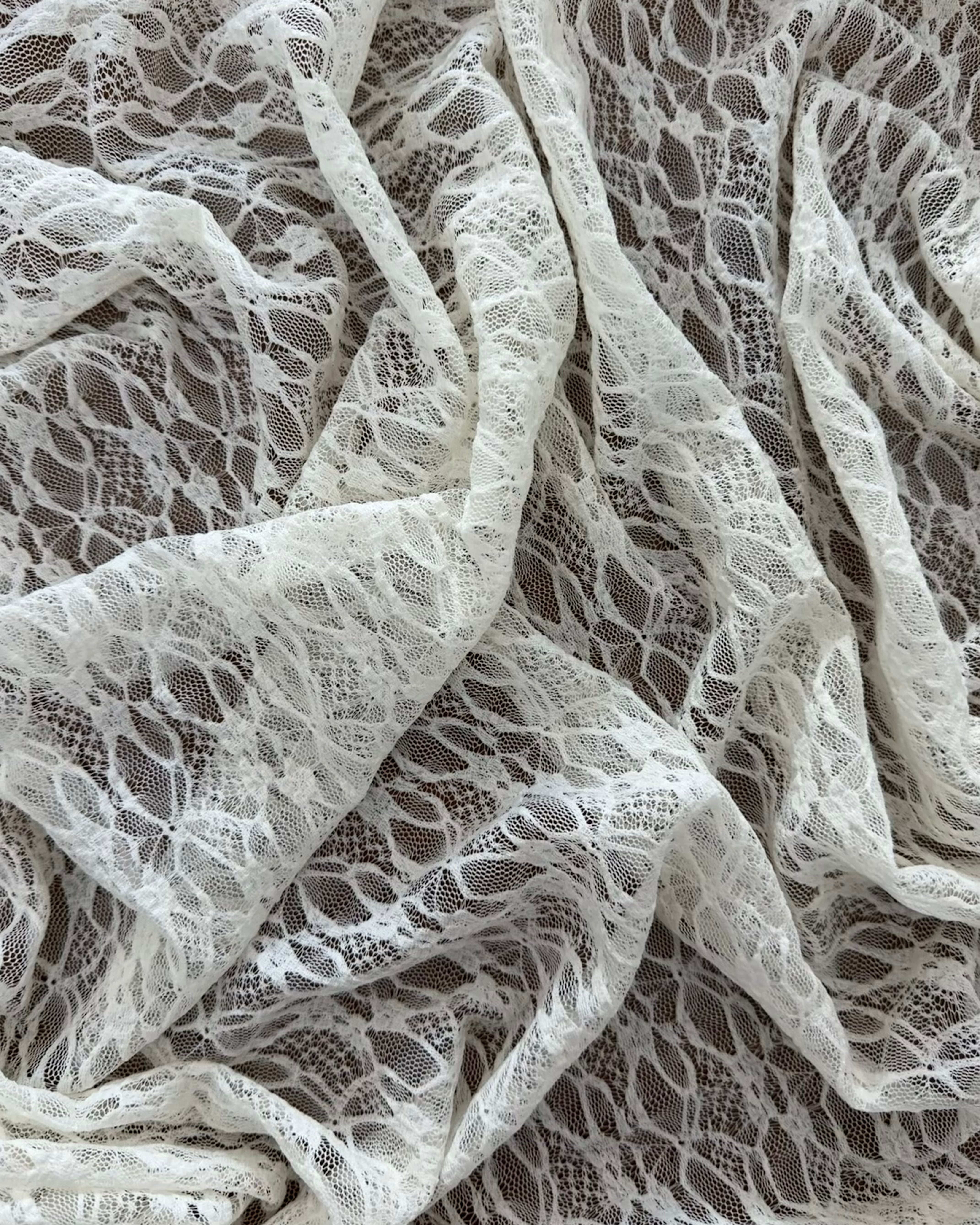 Ivory Whisper Vine Stretch Chantilly Lace, Vine Lace Fabric, Stretch Lace Fabric, Sheer Lace Fabric, Eyelash Lace Fabric, Scalloped Lace Fabric, Floral Lace Fabric